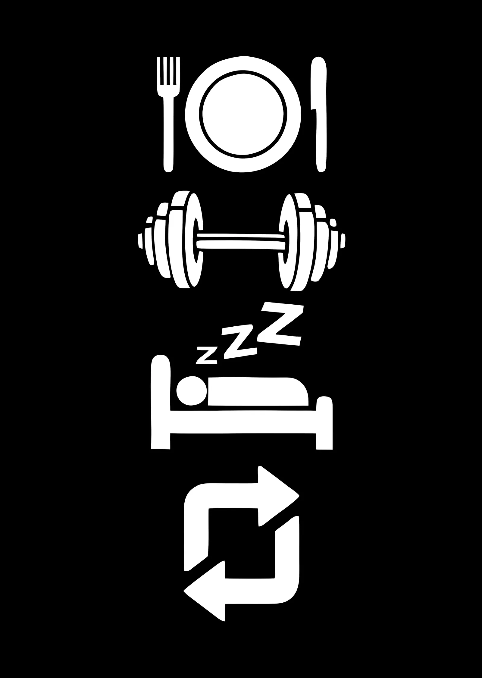 Eat Lift Sleep Repeat metal tablo