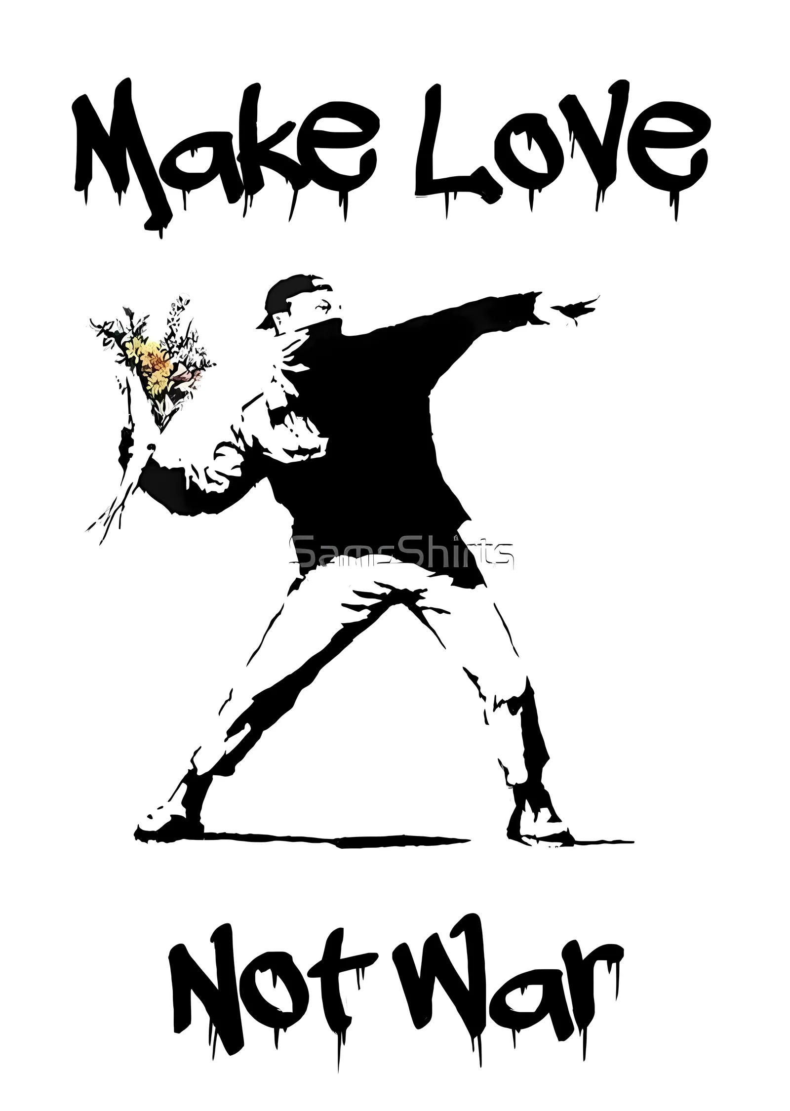 Make Love Not War: Banksy Eseri metal tablo