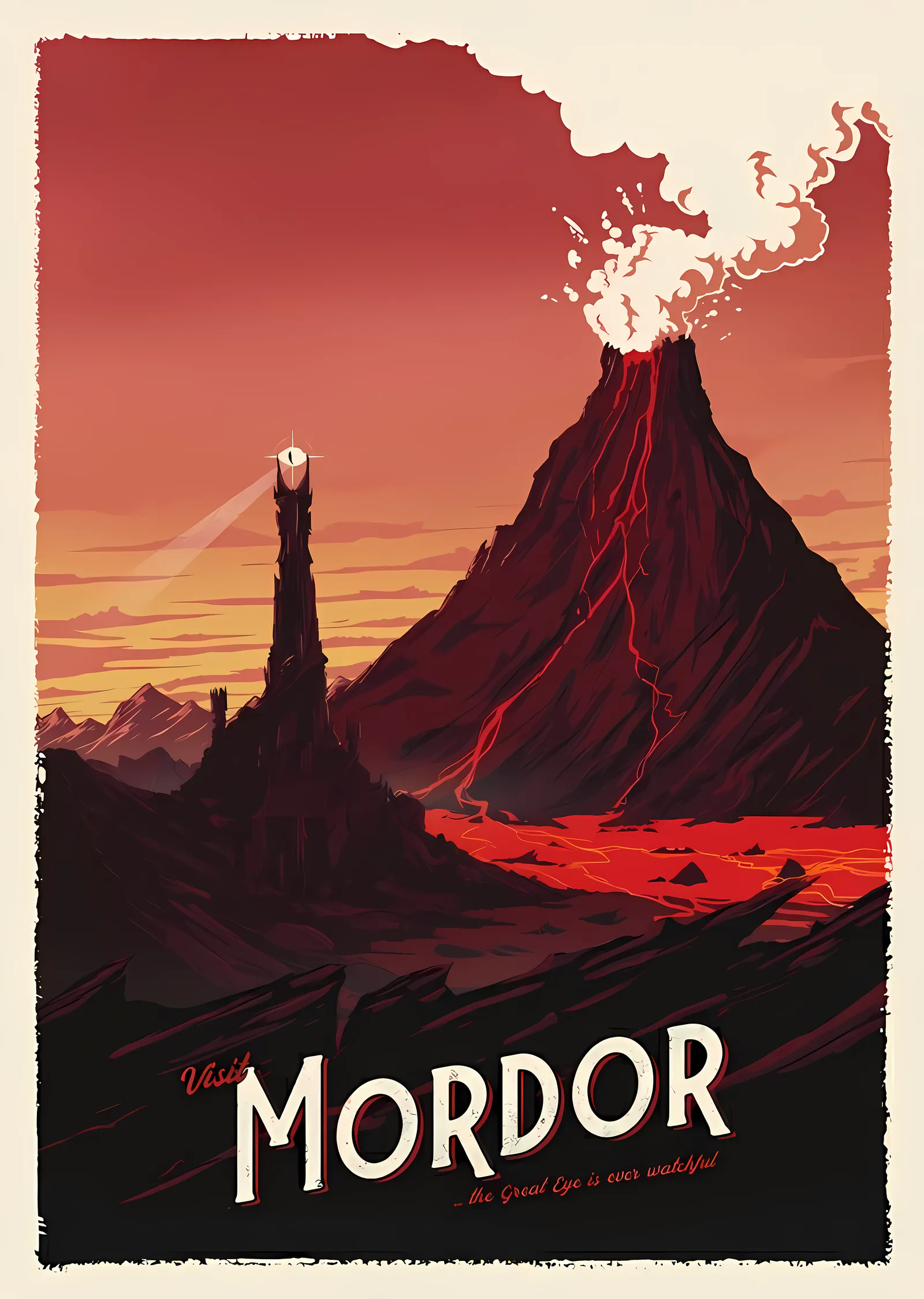 Visit Mordor: The Great Eye is Ever Watching metal tablo