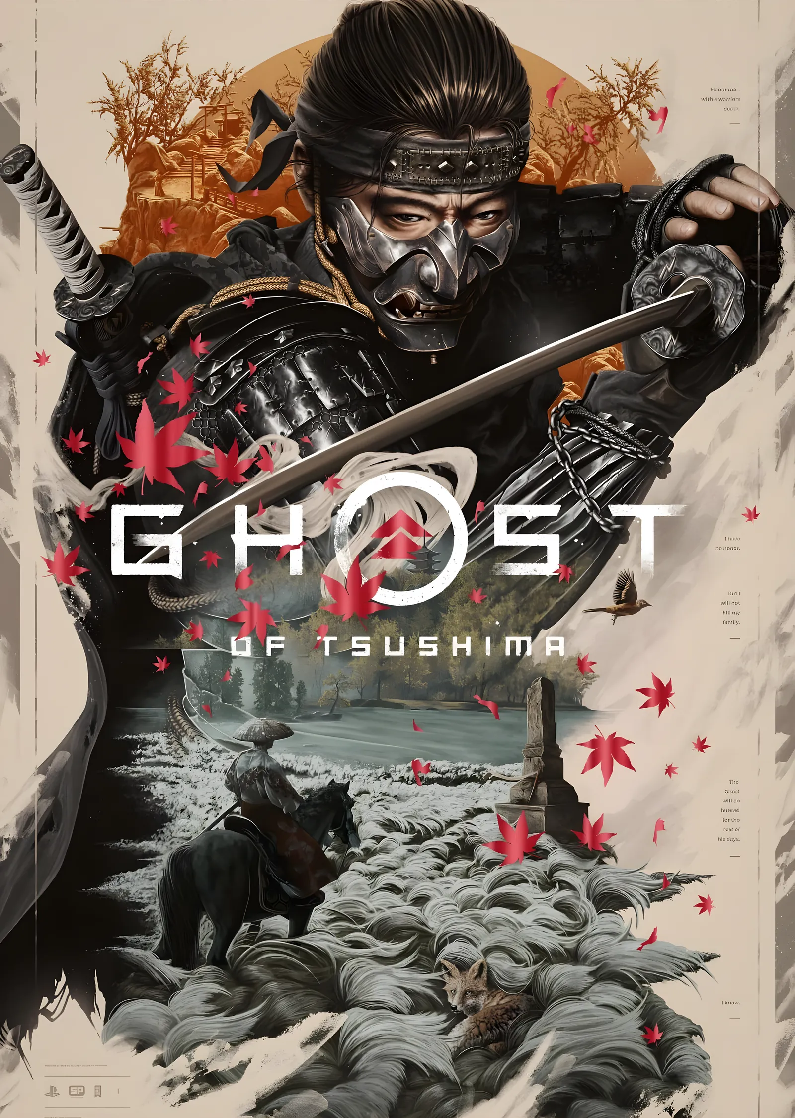 Ghost of Tsushima: Kılıç metal tablo