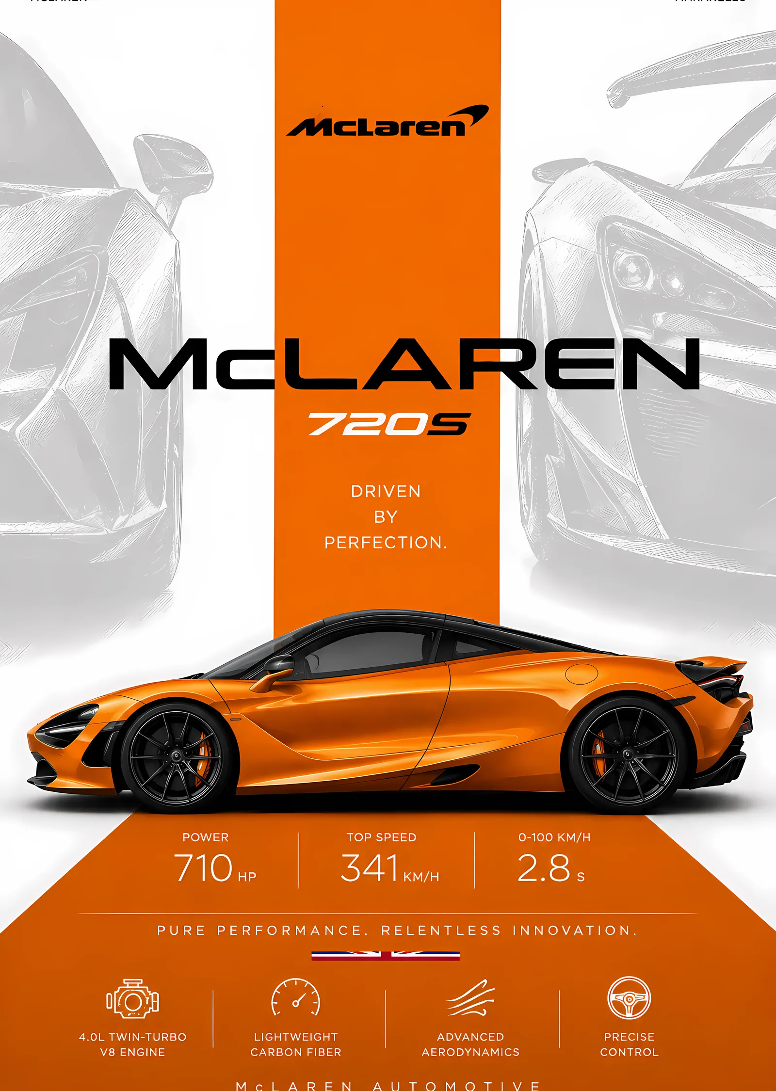 McLaren 720S metal tablo