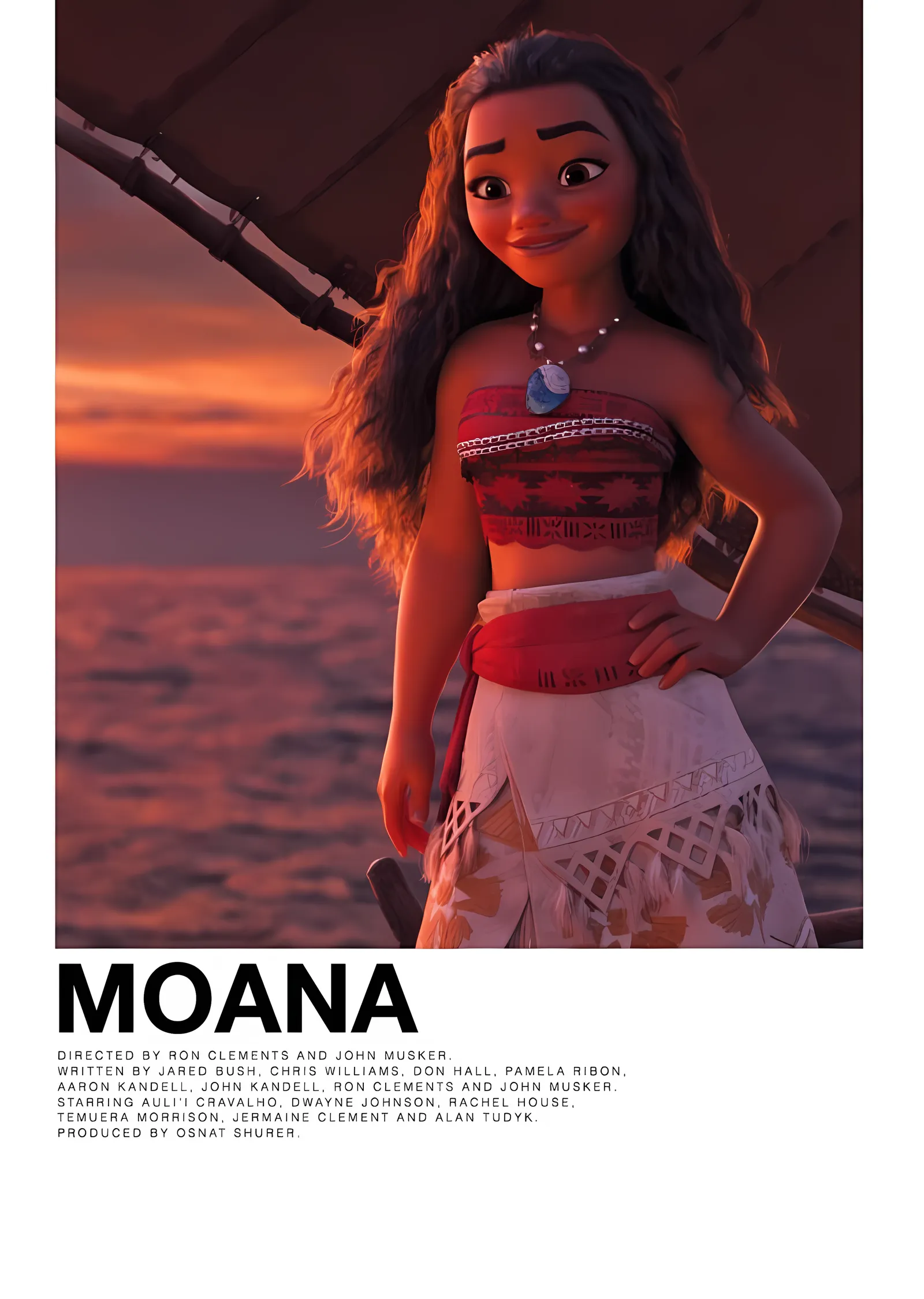 Moana: Gün Batımı Künyesi metal tablo