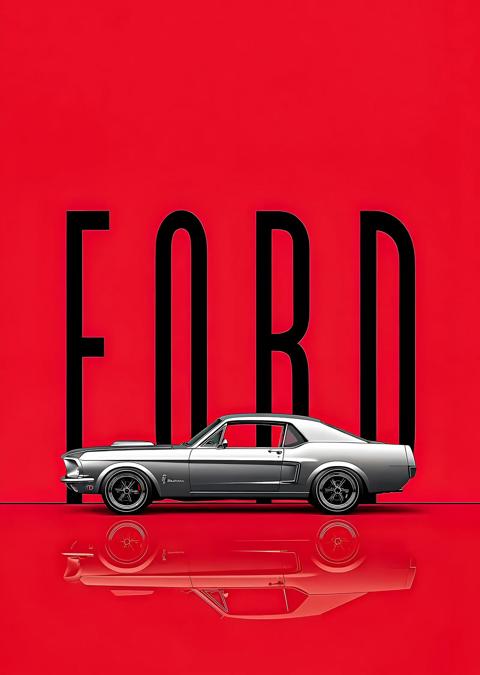 Ford Mustang: Klasik Performans metal tablo