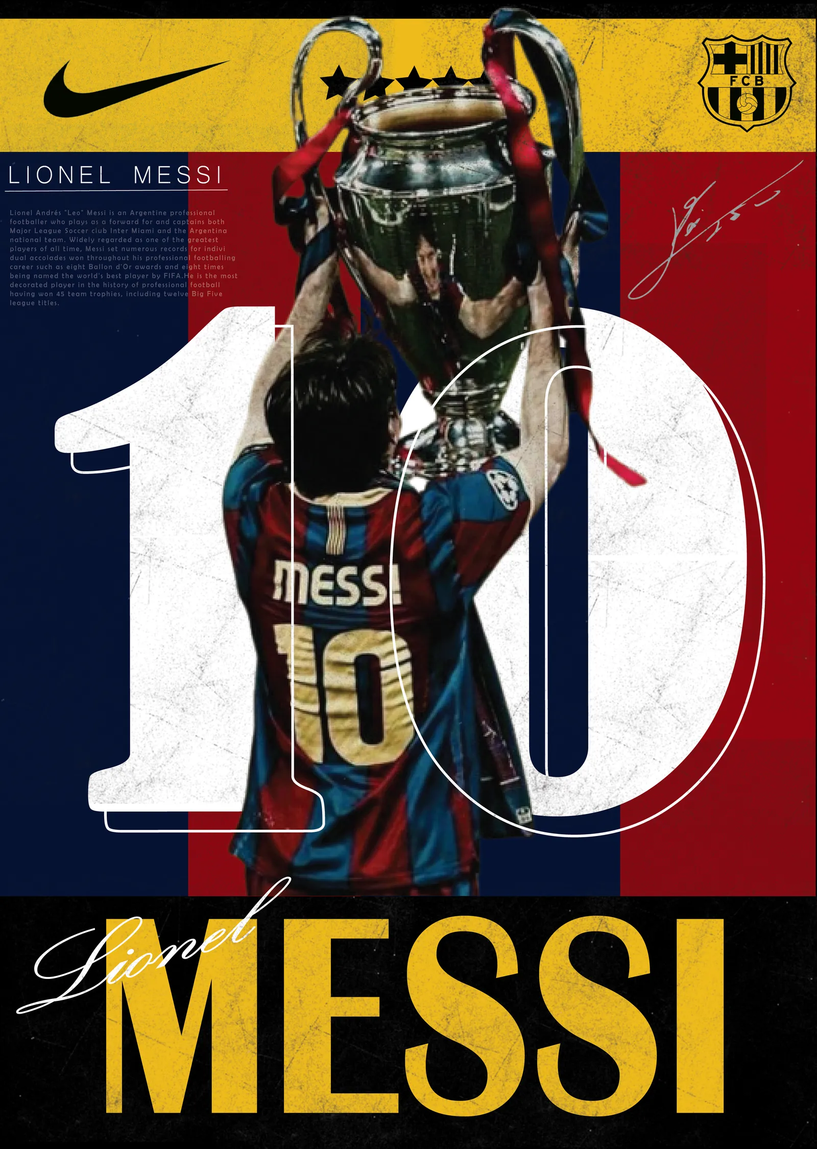 Lionel Messi: Futbol metal tablo