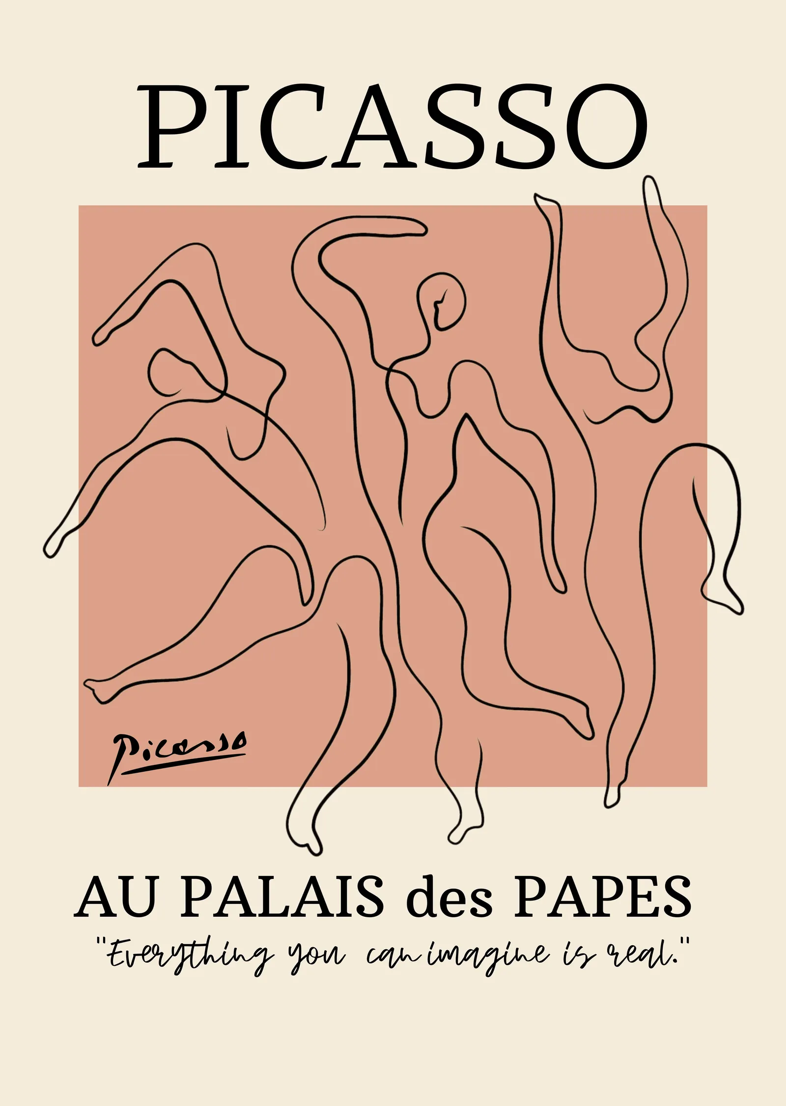 Picasso: Au Palais des Papes metal tablo