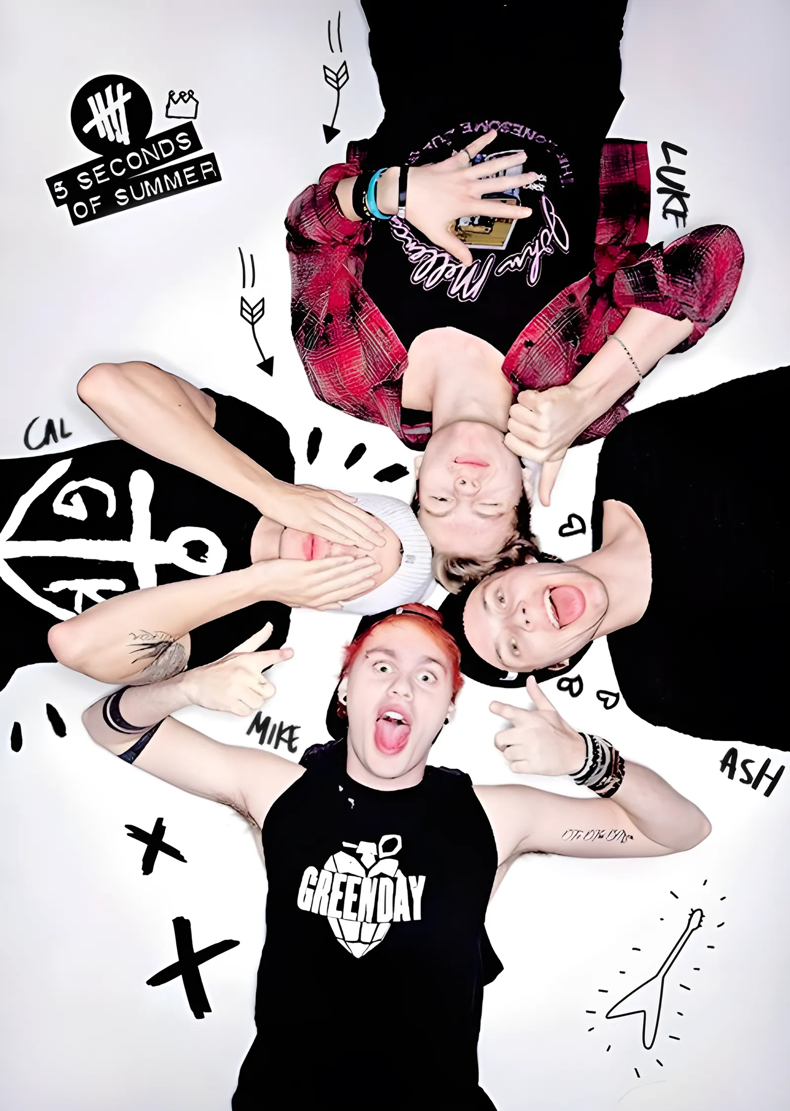 5 Seconds of Summer - Halka Düzeninde Grup Karesi metal tablo