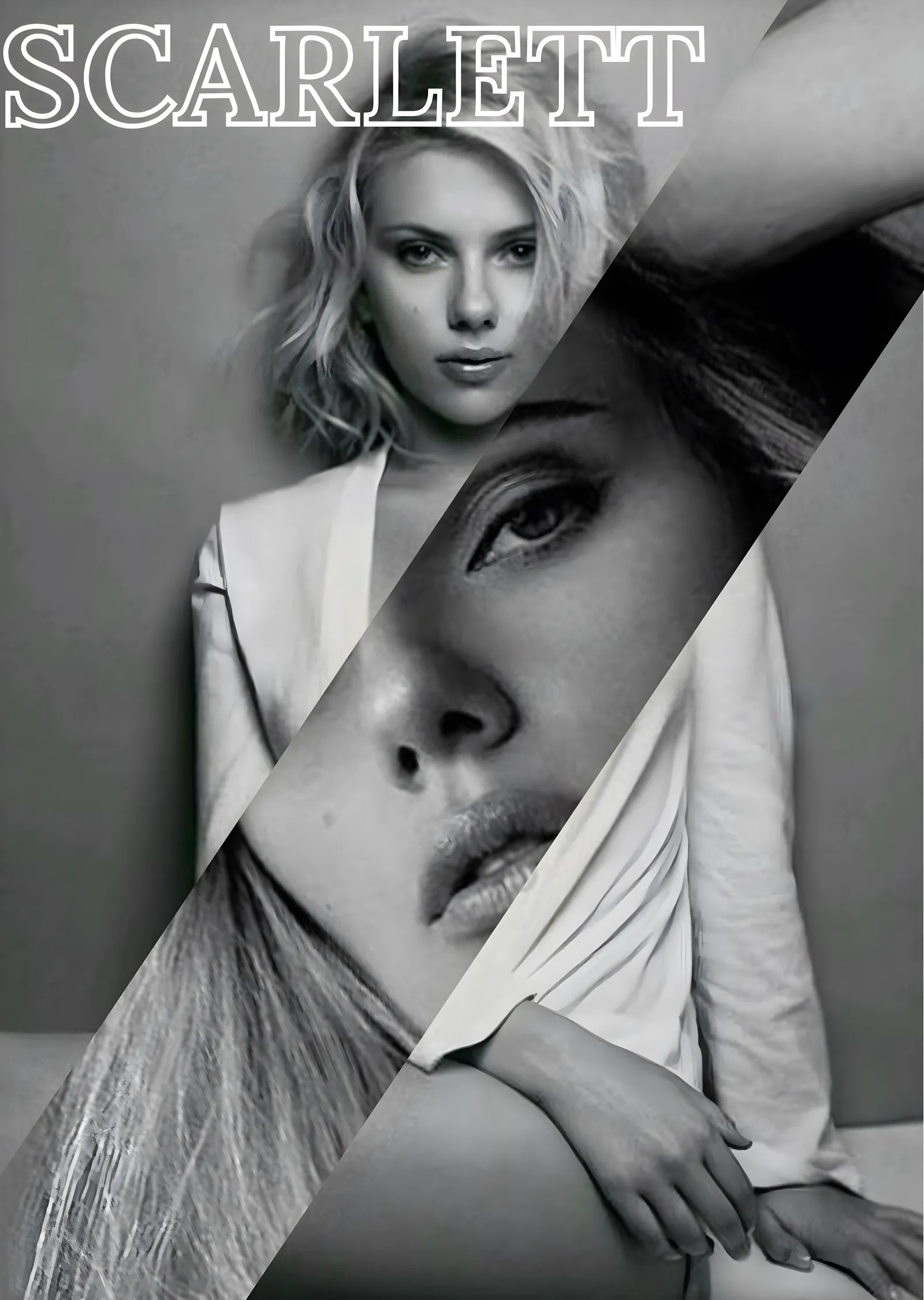 Scarlett: Siyah-Beyaz Portre metal tablo