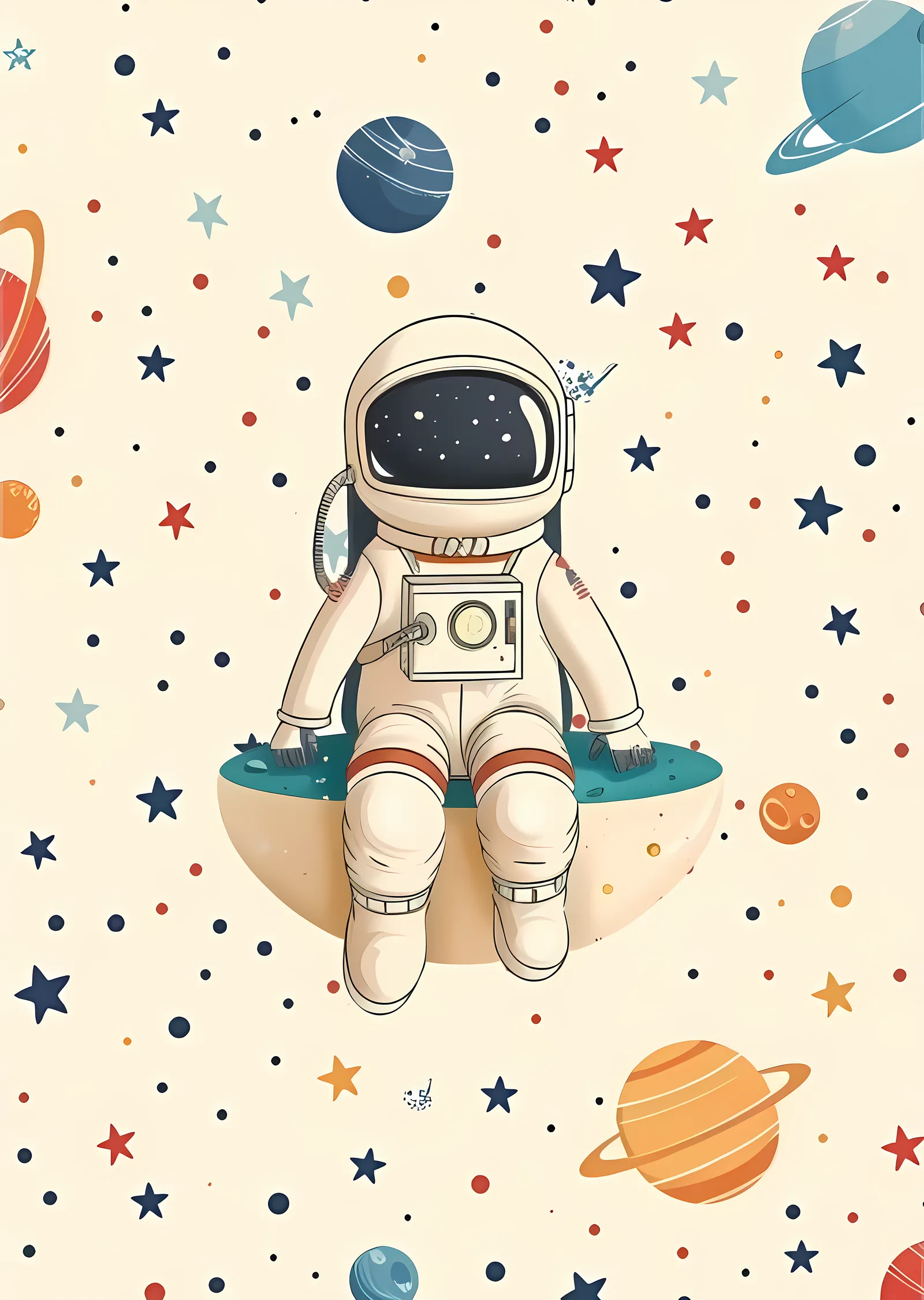 Astronot ve Ay metal tablo