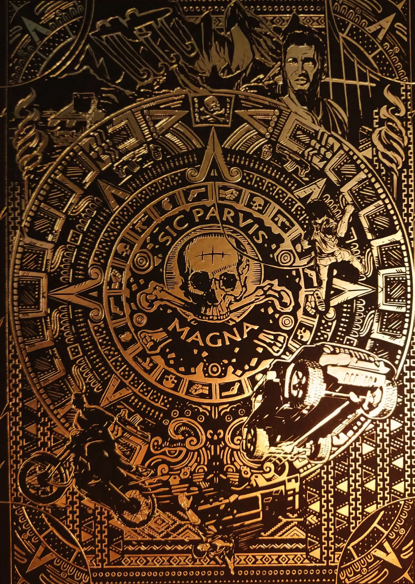 Uncharted - Sic Parvis Magna Madalyonu metal tablo
