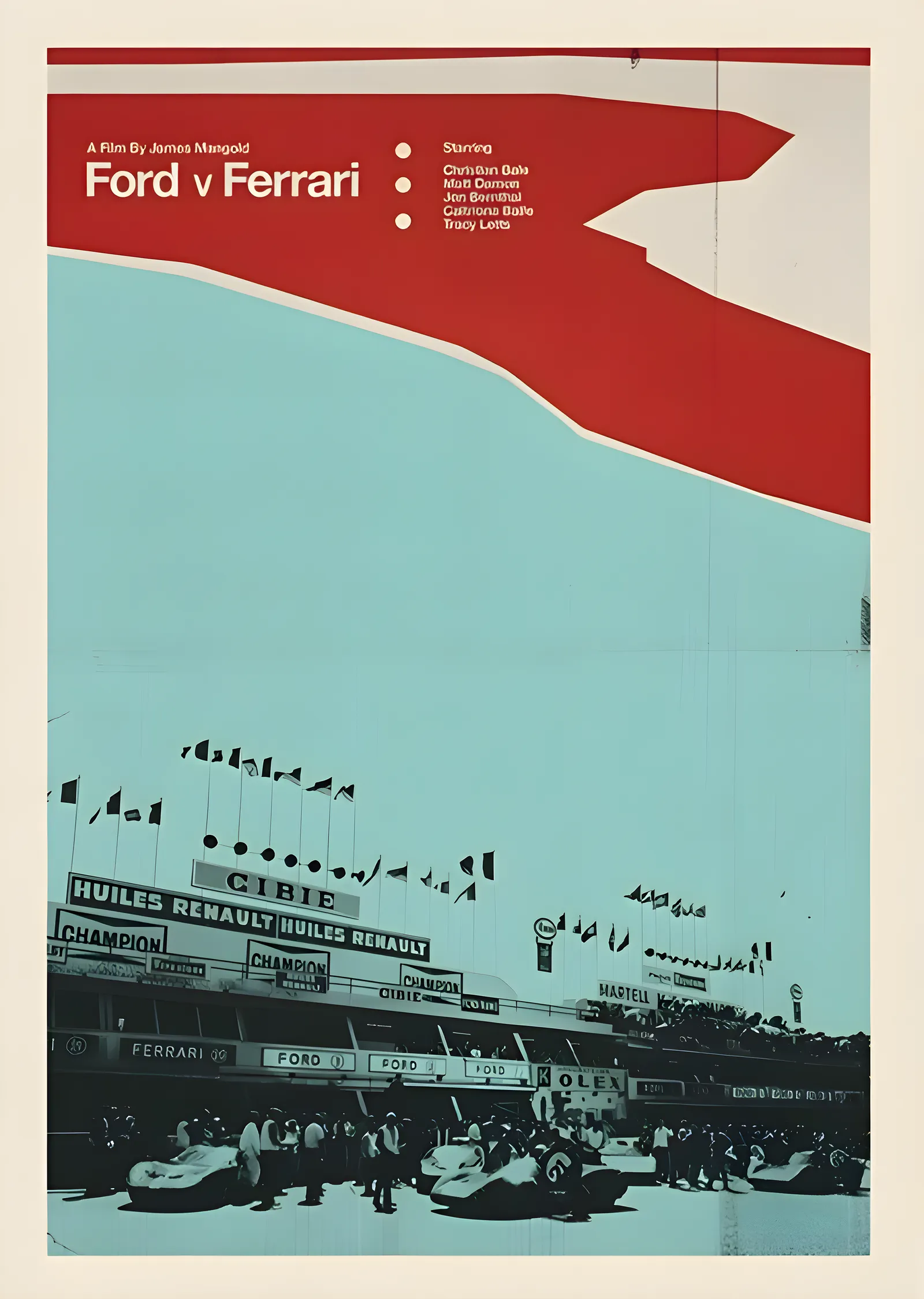 Ford v Ferrari - Vintage Le Mans metal tablo