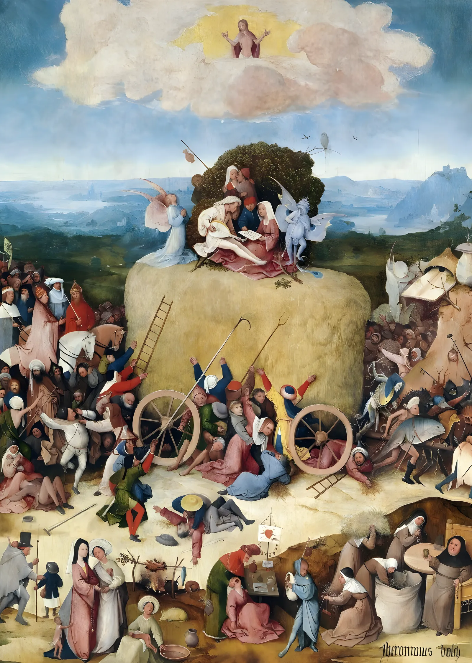 Hieronymus Bosch - Saman Arabası metal tablo