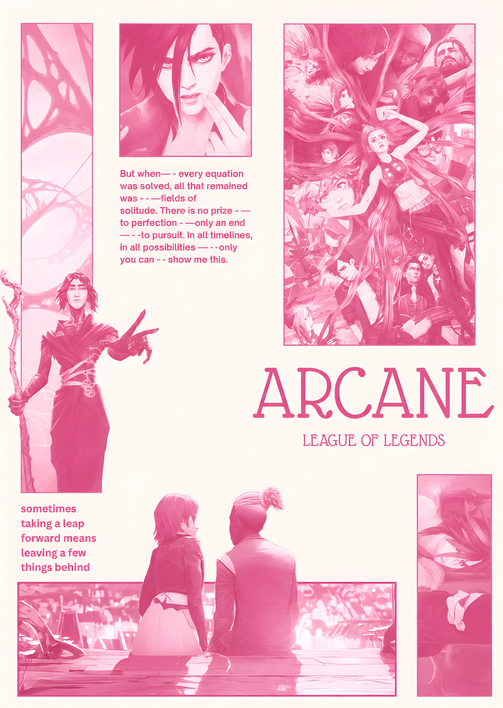 Arcane: Pembe Kolaj metal tablo