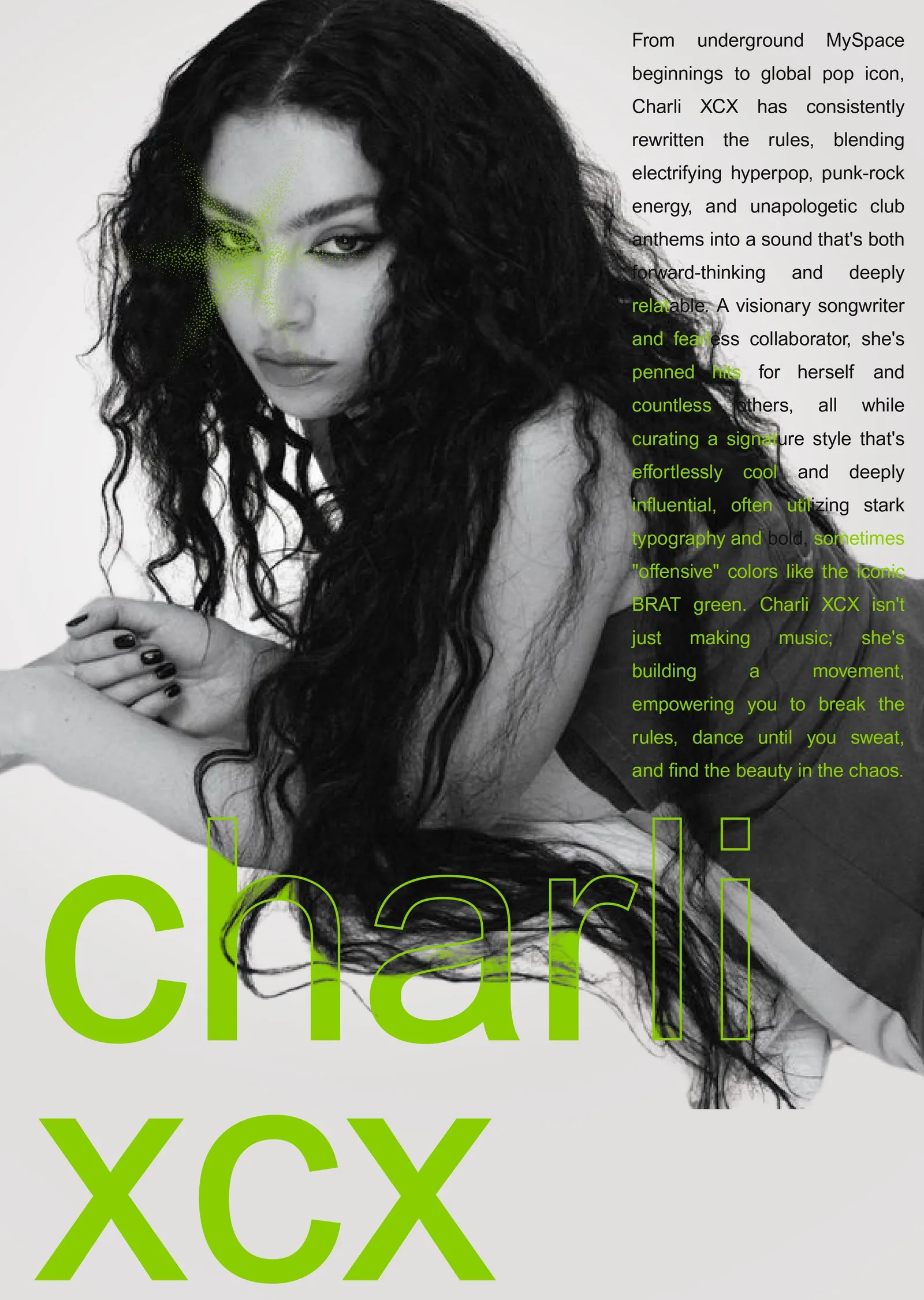 Charli XCX: Metin Bloğu metal tablo