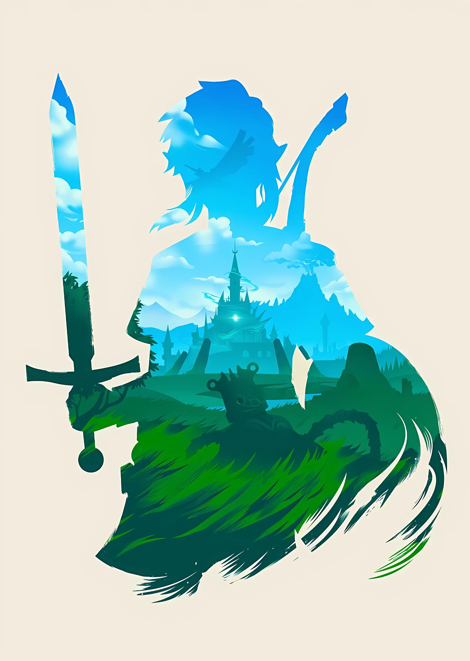 The Legend of Zelda - Link Silueti metal tablo