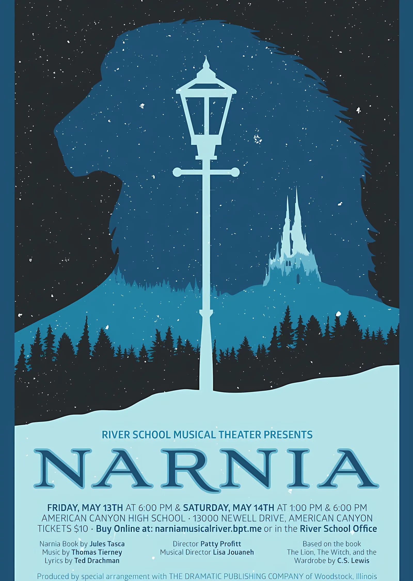 Narnia - Karlı Ormanda Fener metal tablo