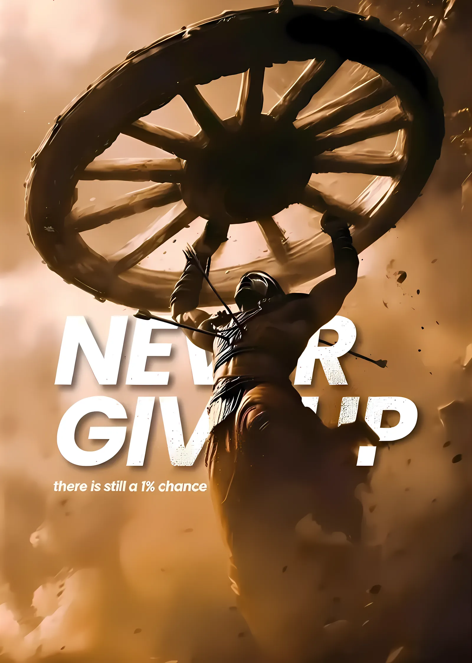 Never Give Up – Warrior Strength metal tablo