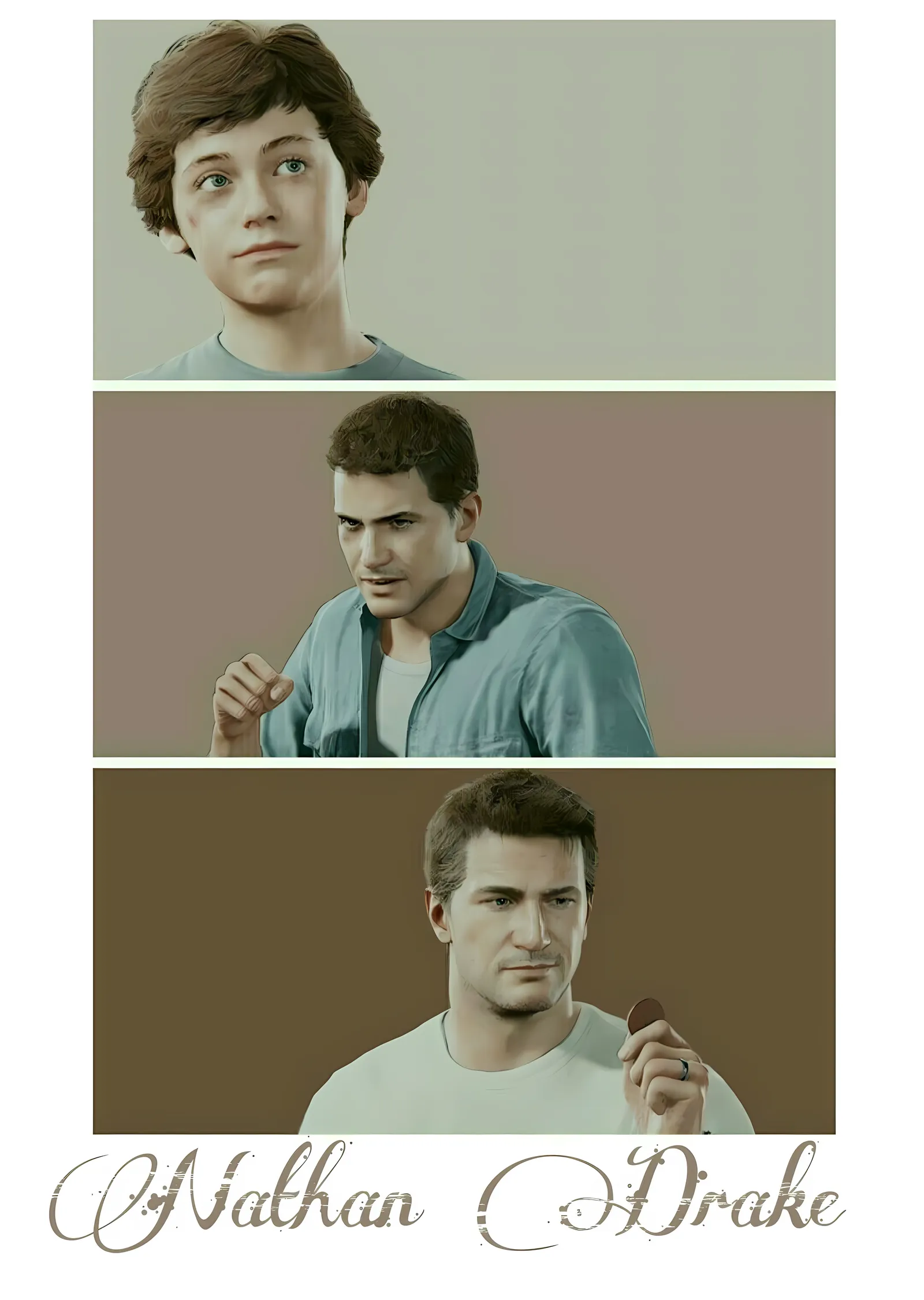 Nathan Drake - Üç Dönem metal tablo