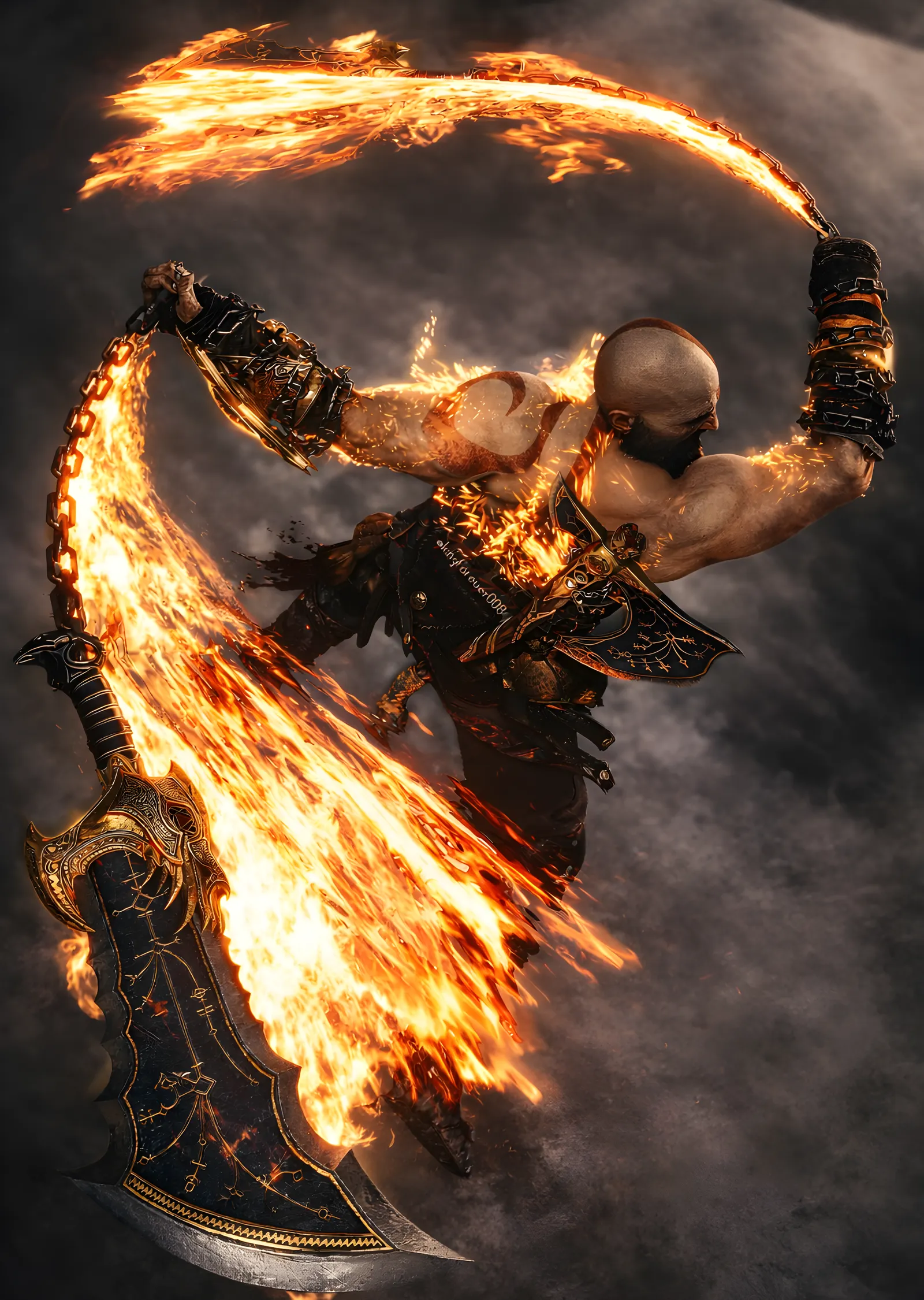 God of War: Alev Kavisi metal tablo