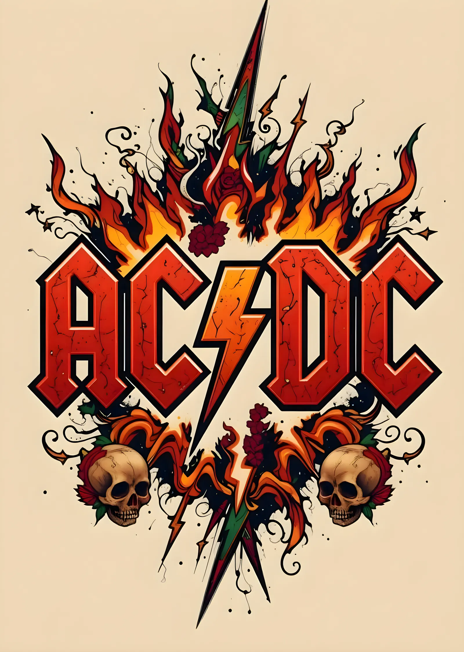 AC/DC: Alevler ve Kurukafalar metal tablo