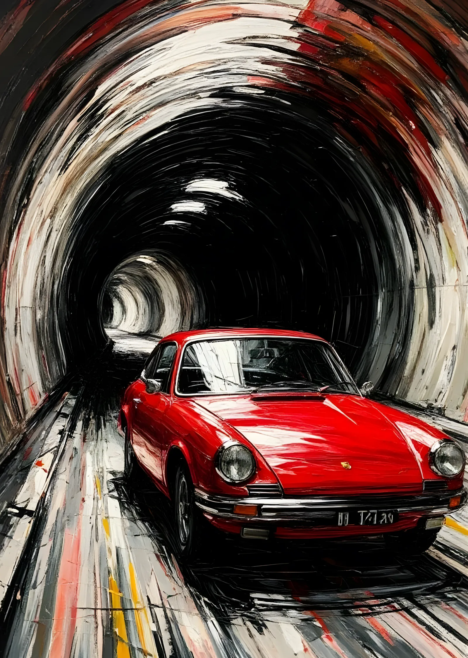 Porsche 911: Tünel metal tablo