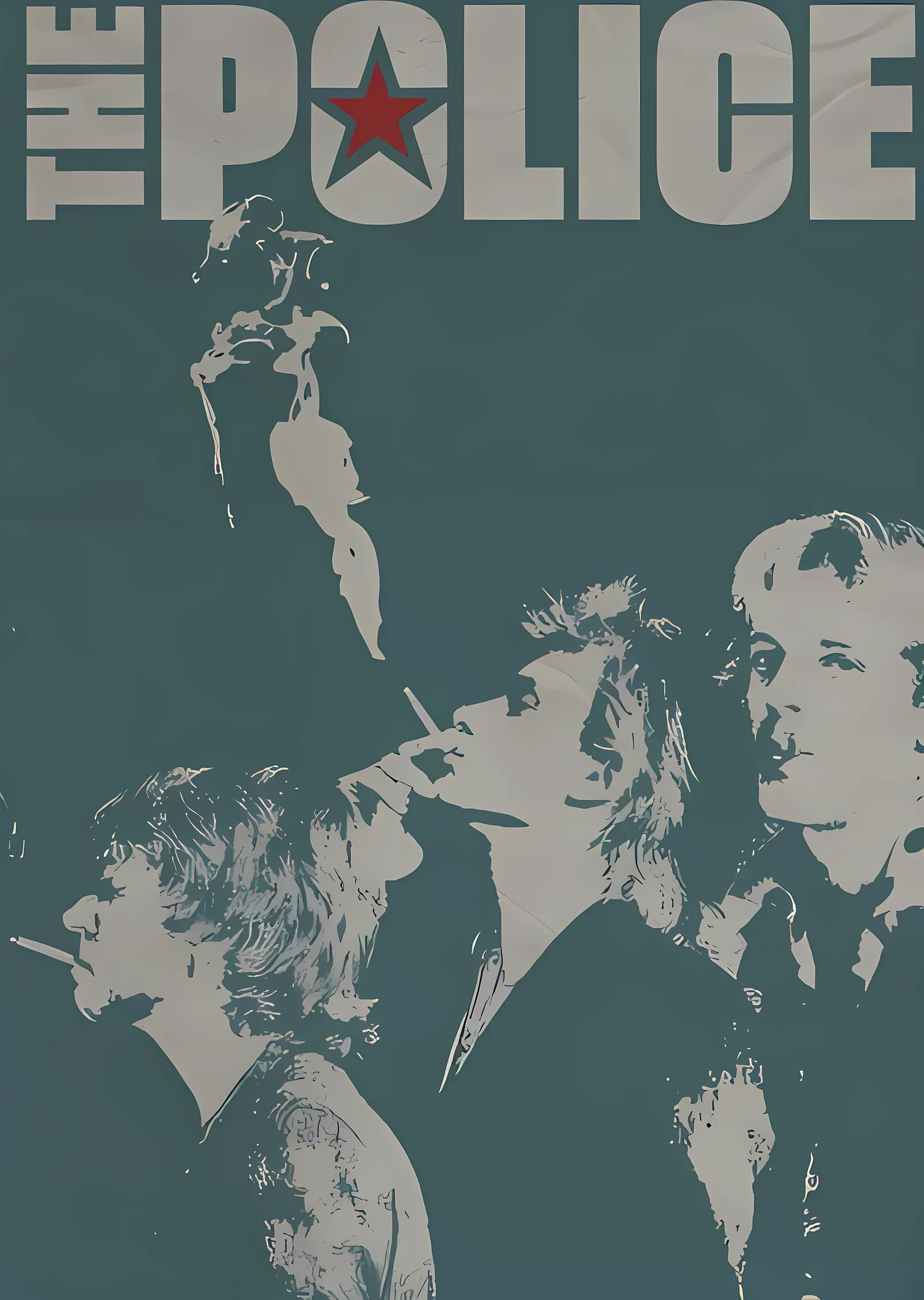 The Police: Gri Yeşil Baskı metal tablo