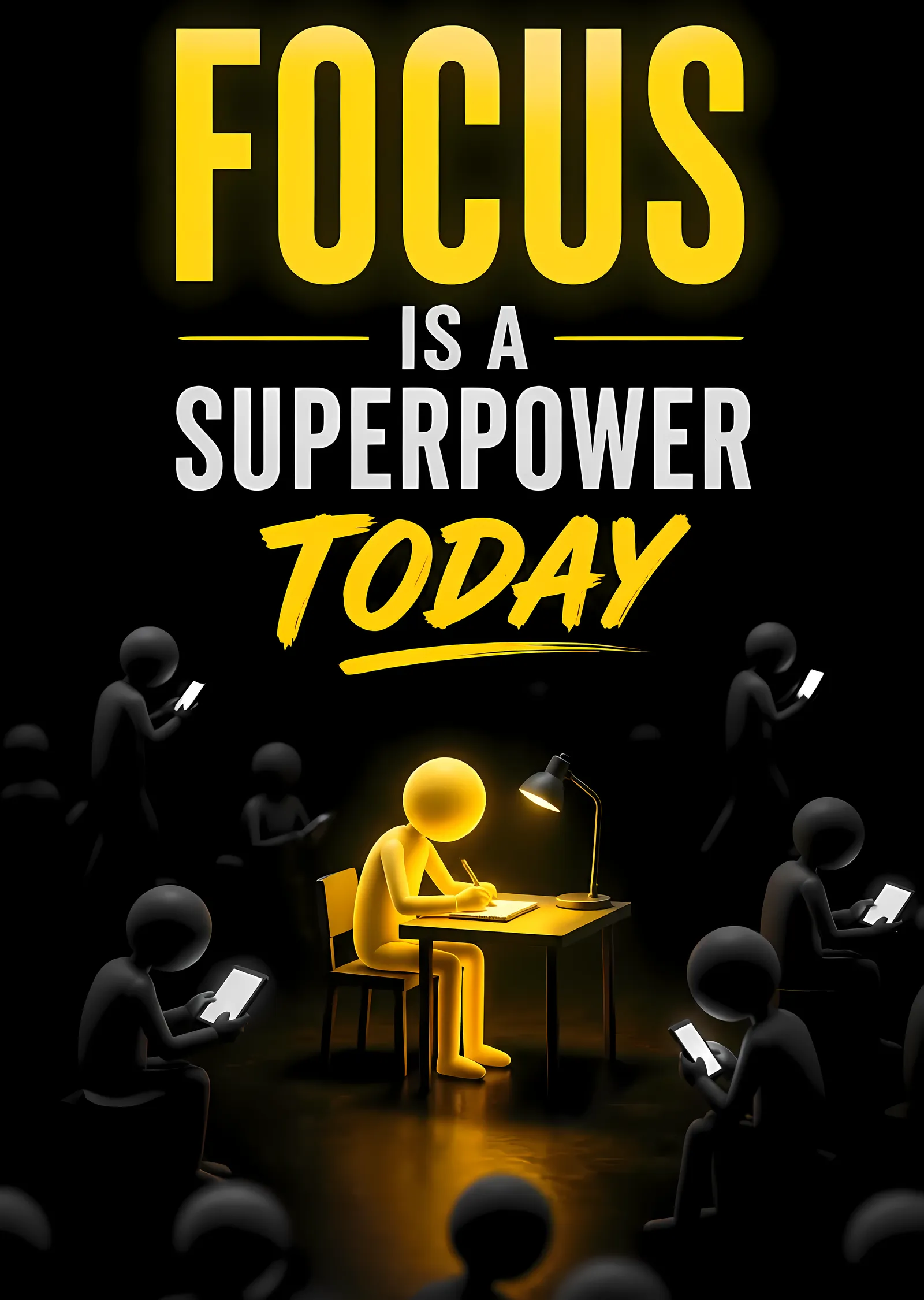 Focus Is A Superpower Today metal tablo