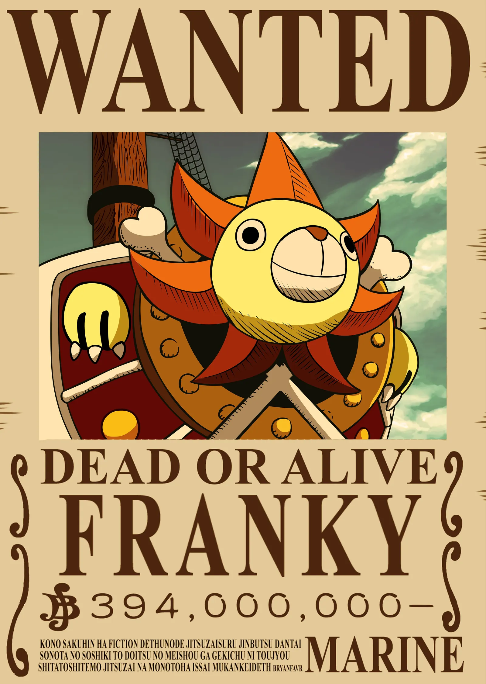 Franky: Wanted metal tablo