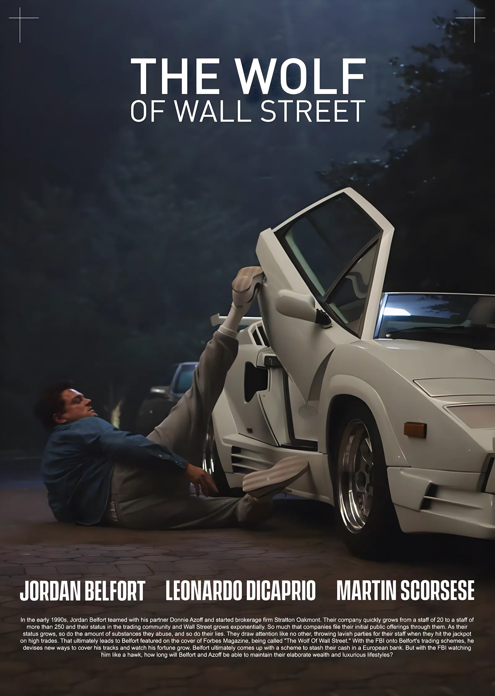 The Wolf of Wall Street - Beyaz Lamborghini metal tablo