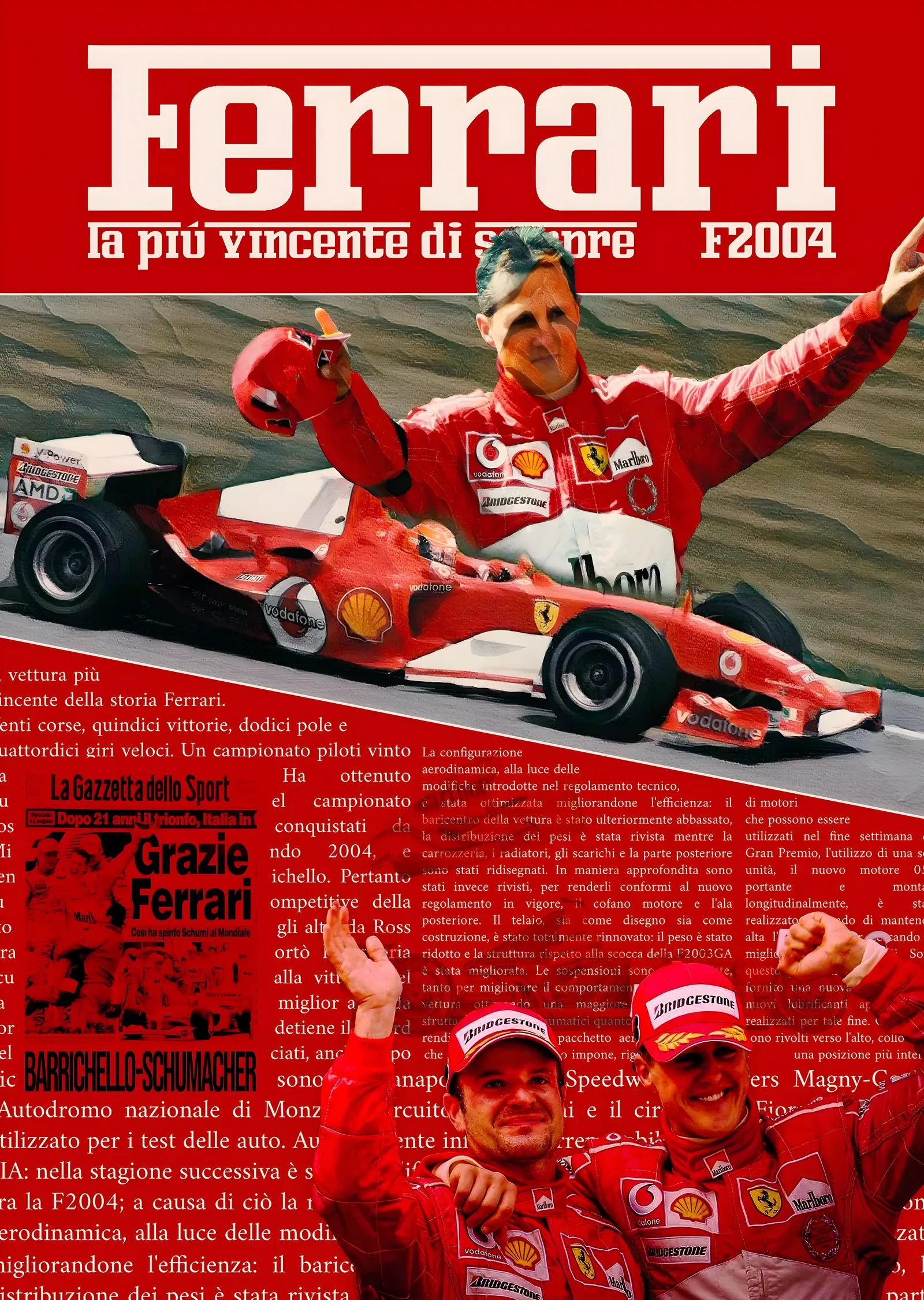 Ferrari F2004 Spor metal tablo