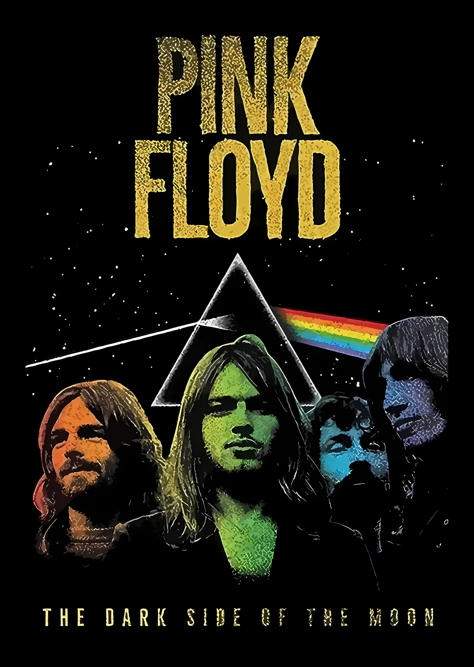 Pink Floyd: The Dark Side of the Moon - Siyah Yıldızlı metal tablo