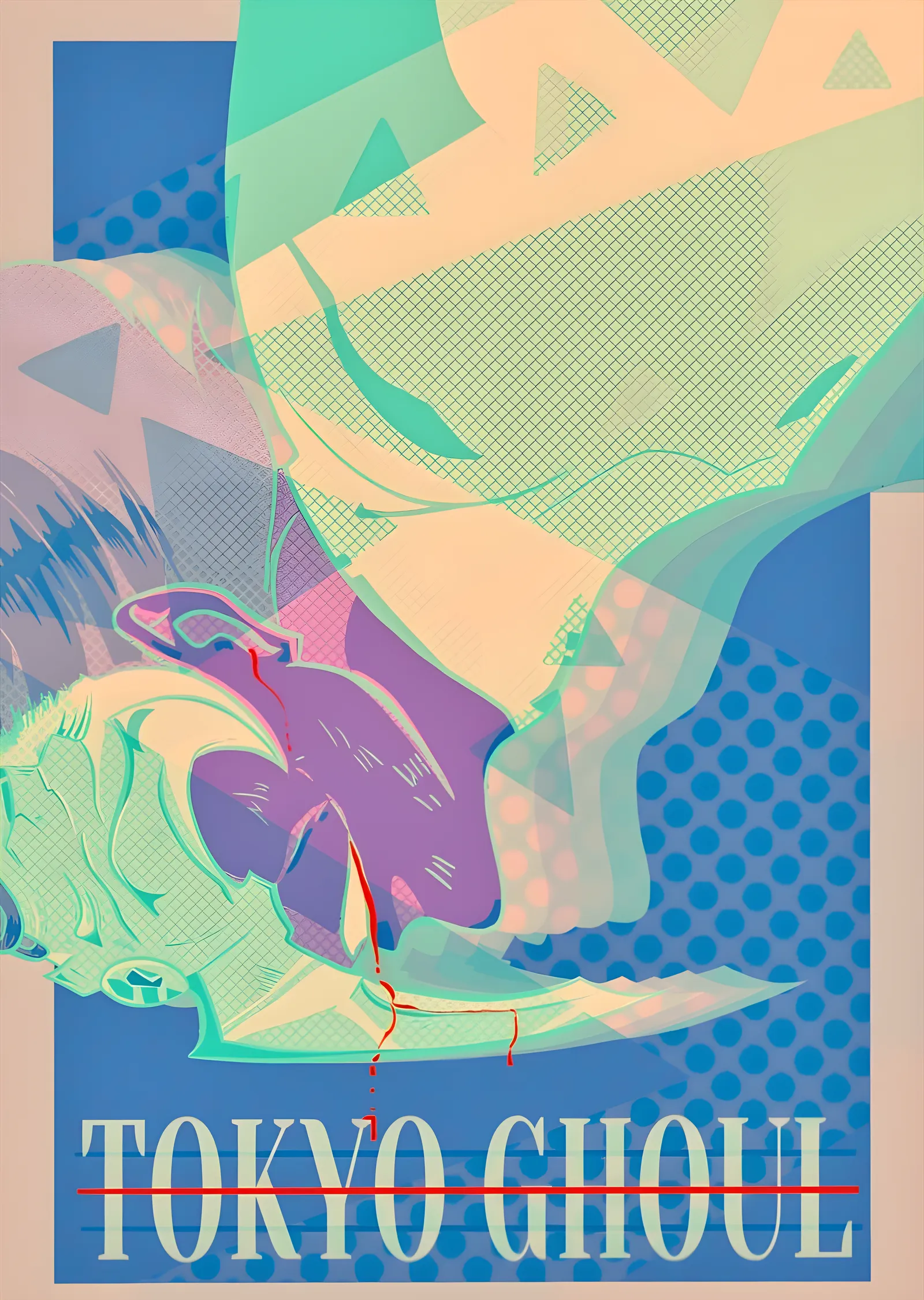 Tokyo Ghoul - Pastel Geometrik Afiş metal tablo