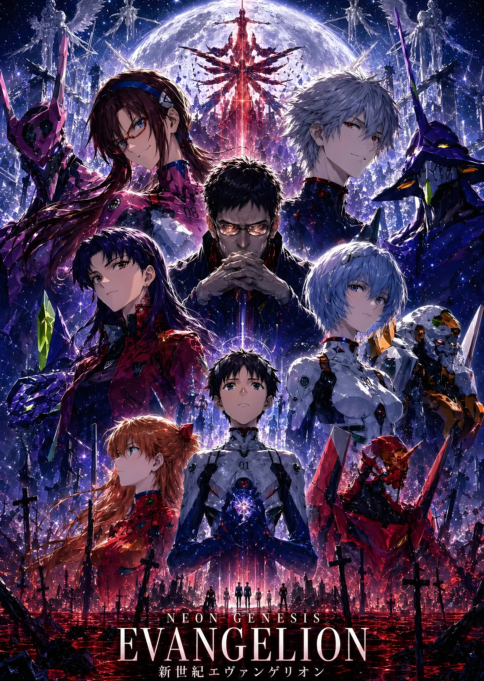 Neon Genesis Evangelion - Kadro Afişi metal tablo