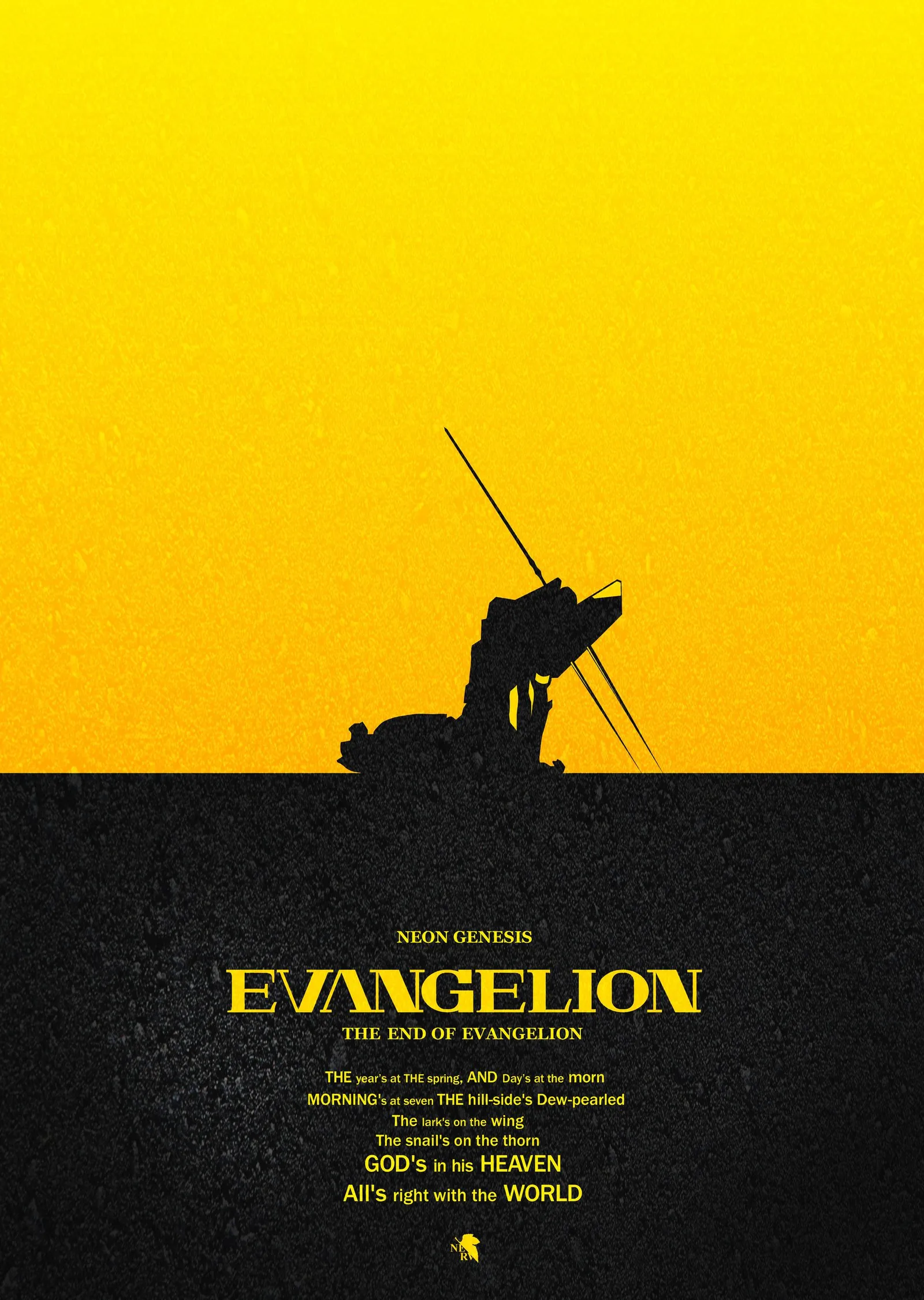 The End of Evangelion - Sarı Ufuk metal tablo