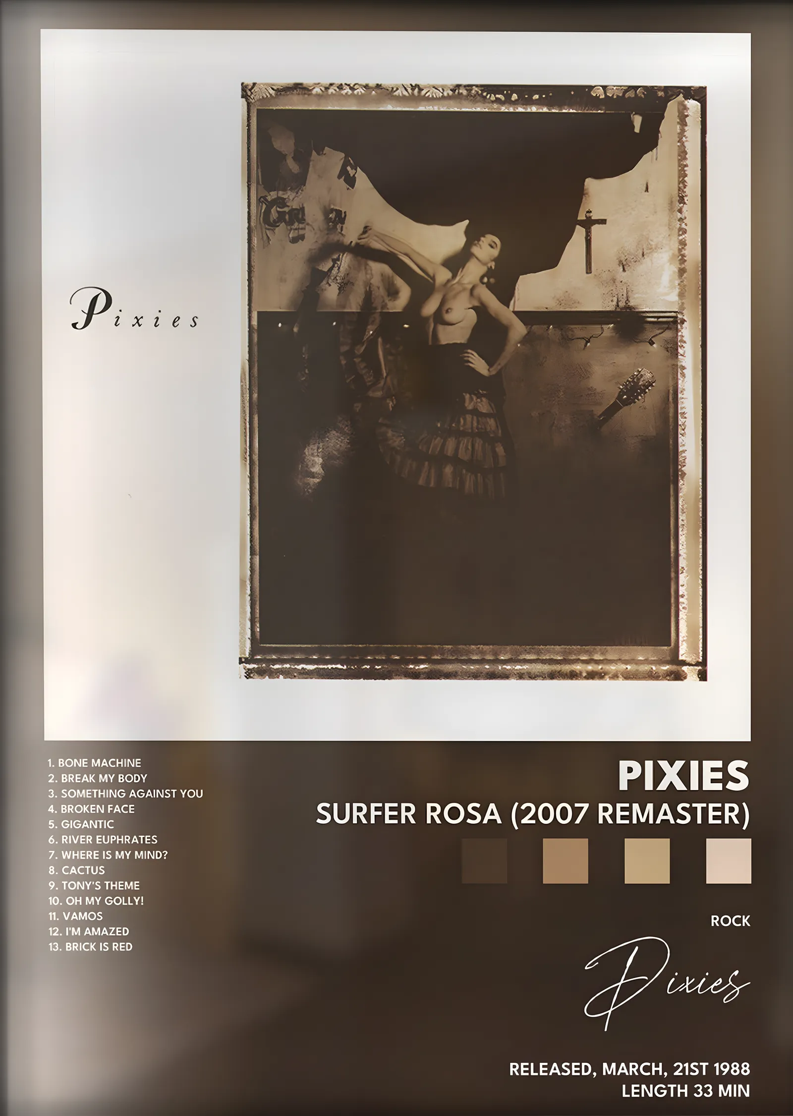 Pixies: Surfer Rosa metal tablo