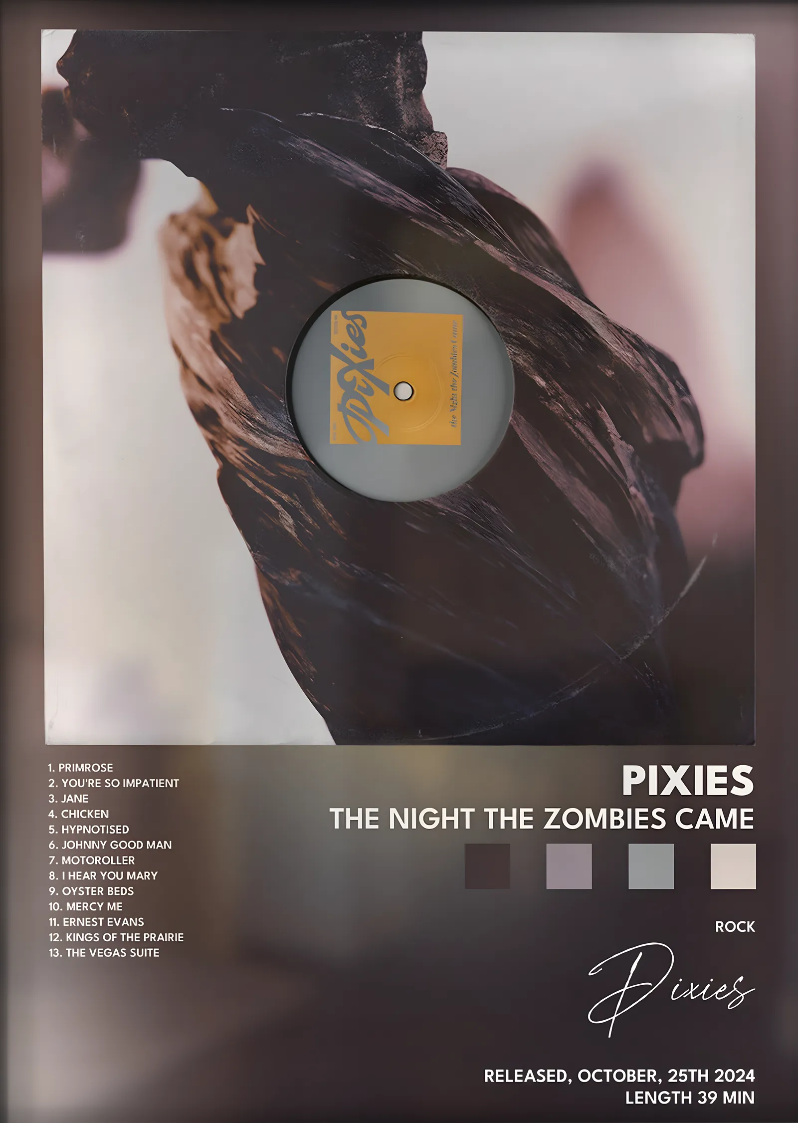 Pixies: The Night the Zombies Came metal tablo