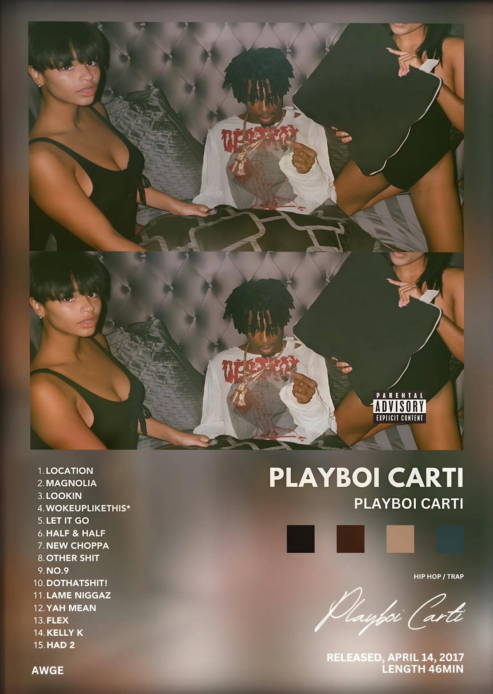 Playboi Carti: Playboi Carti metal tablo
