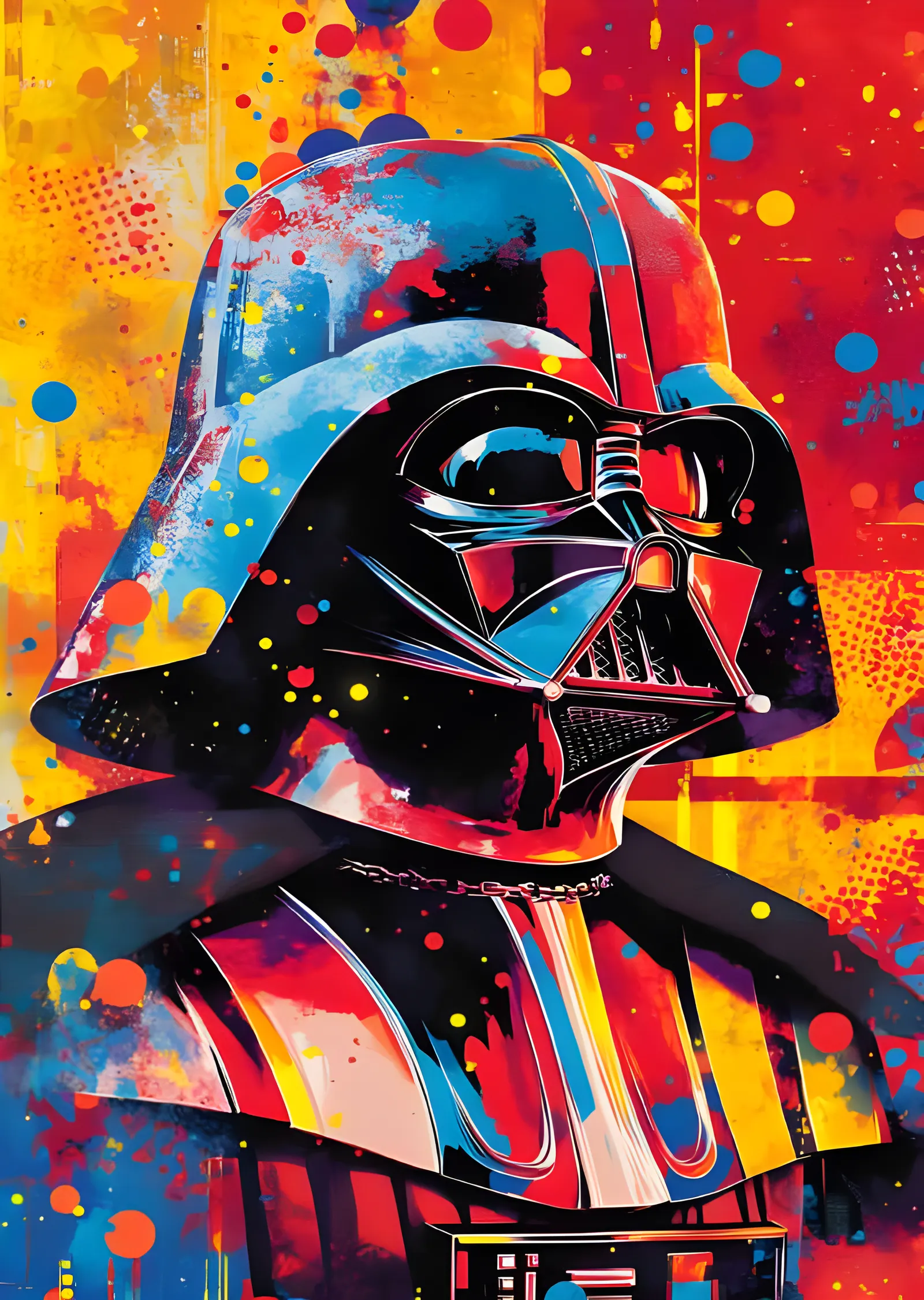 Darth Vader - Renk Sıçramalı Pop Art metal tablo