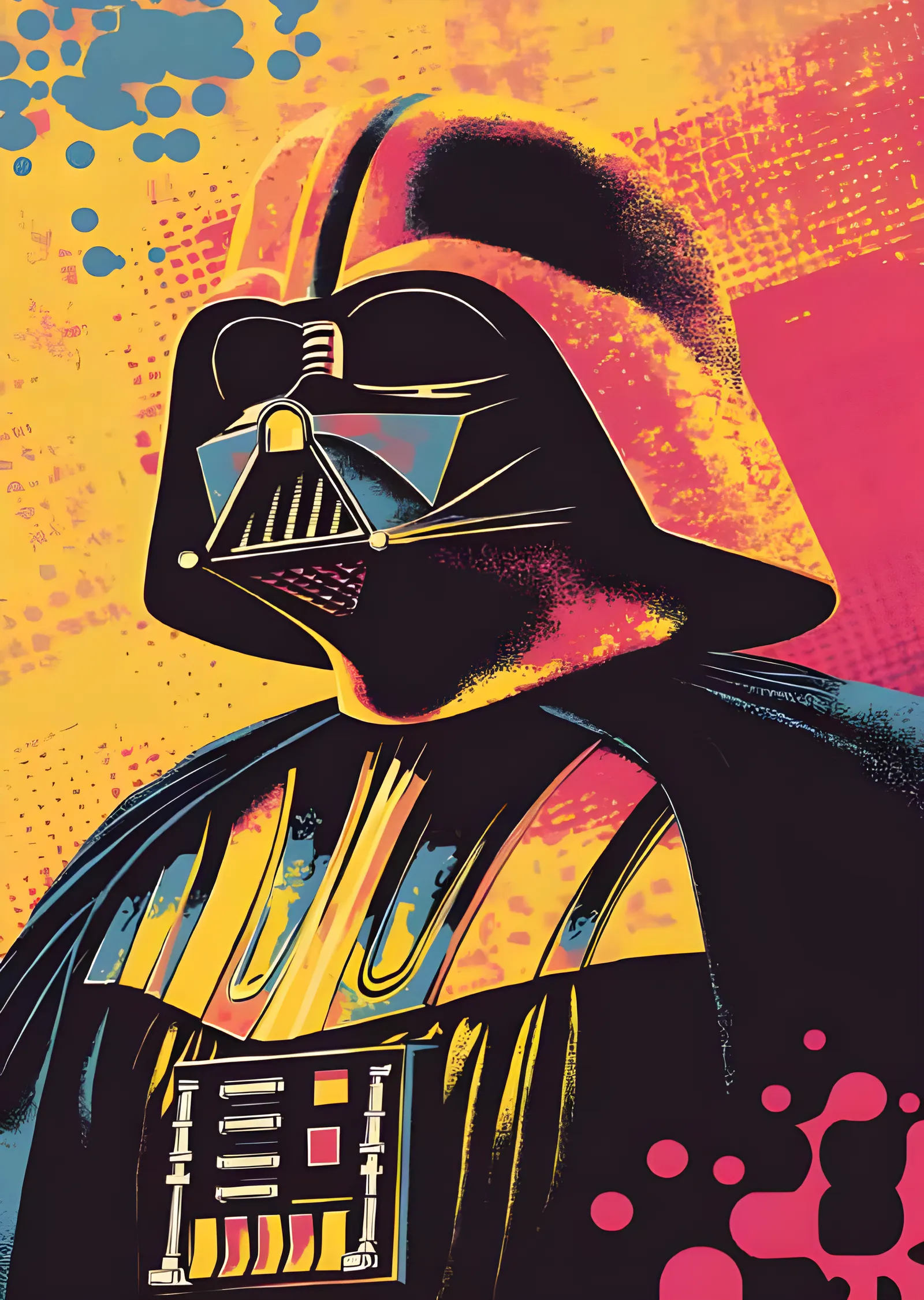 Darth Vader - Retro Serigrafi Vektör metal tablo