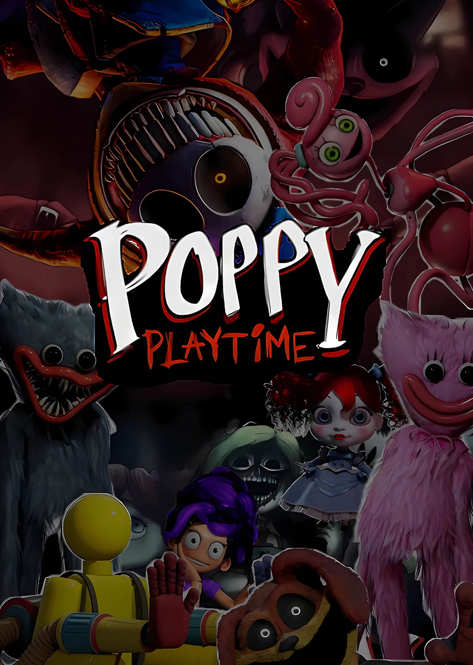 Poppy Playtime: Karanlıkta Oyuncak Kalabalığı metal tablo