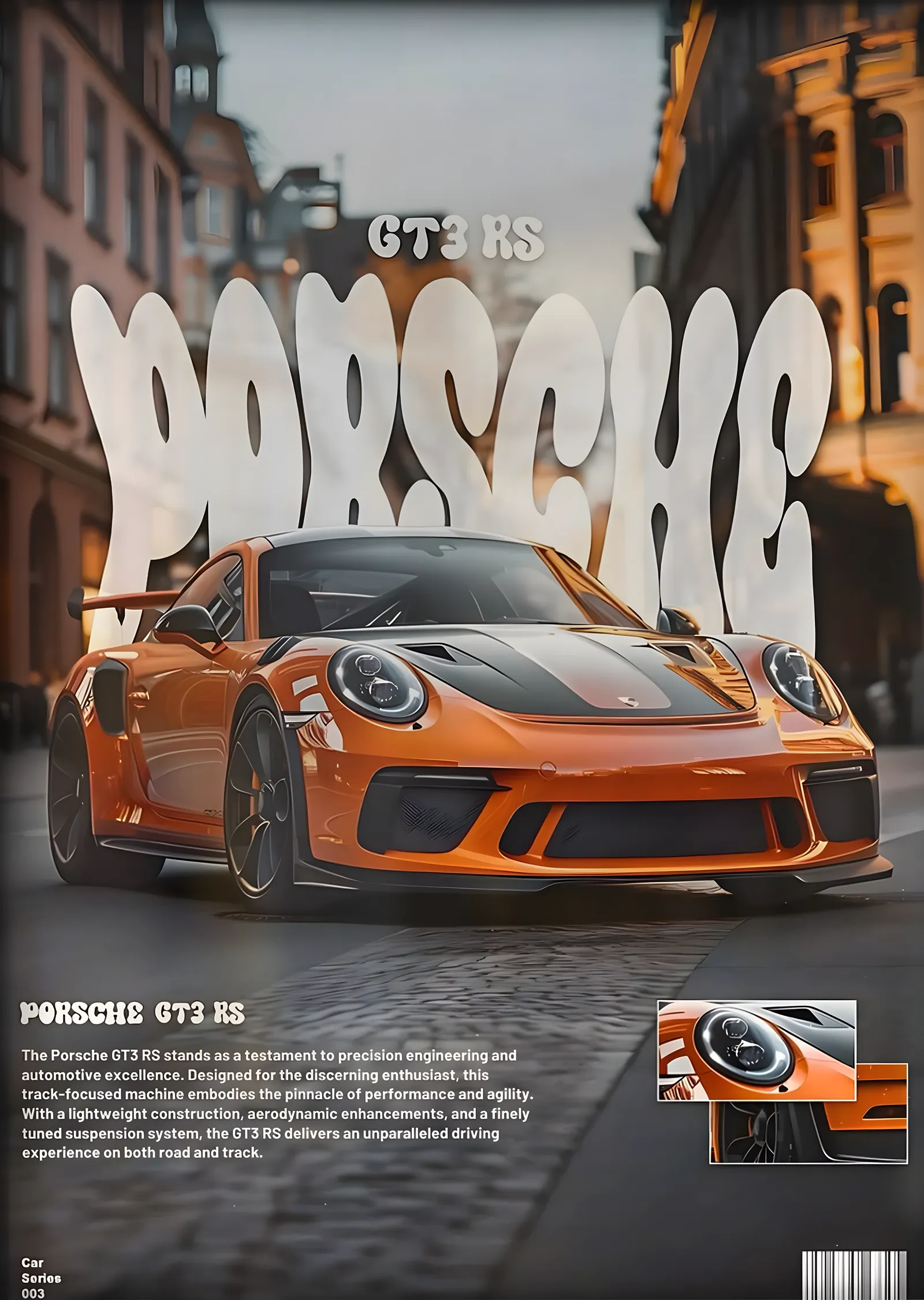 Porsche 911 GT3 RS: Turuncu metal tablo