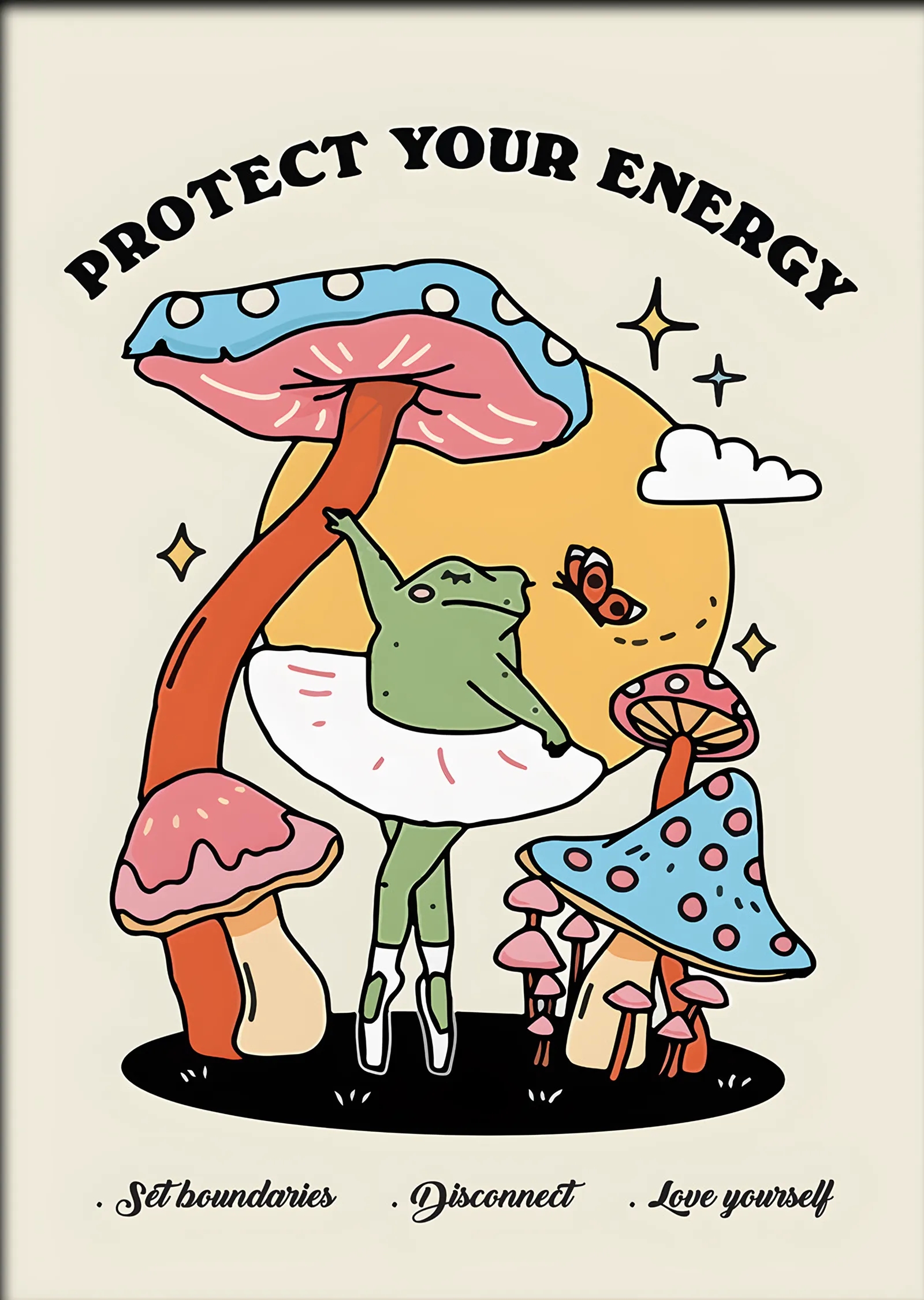 Protect Your Energy Mantarlar metal tablo