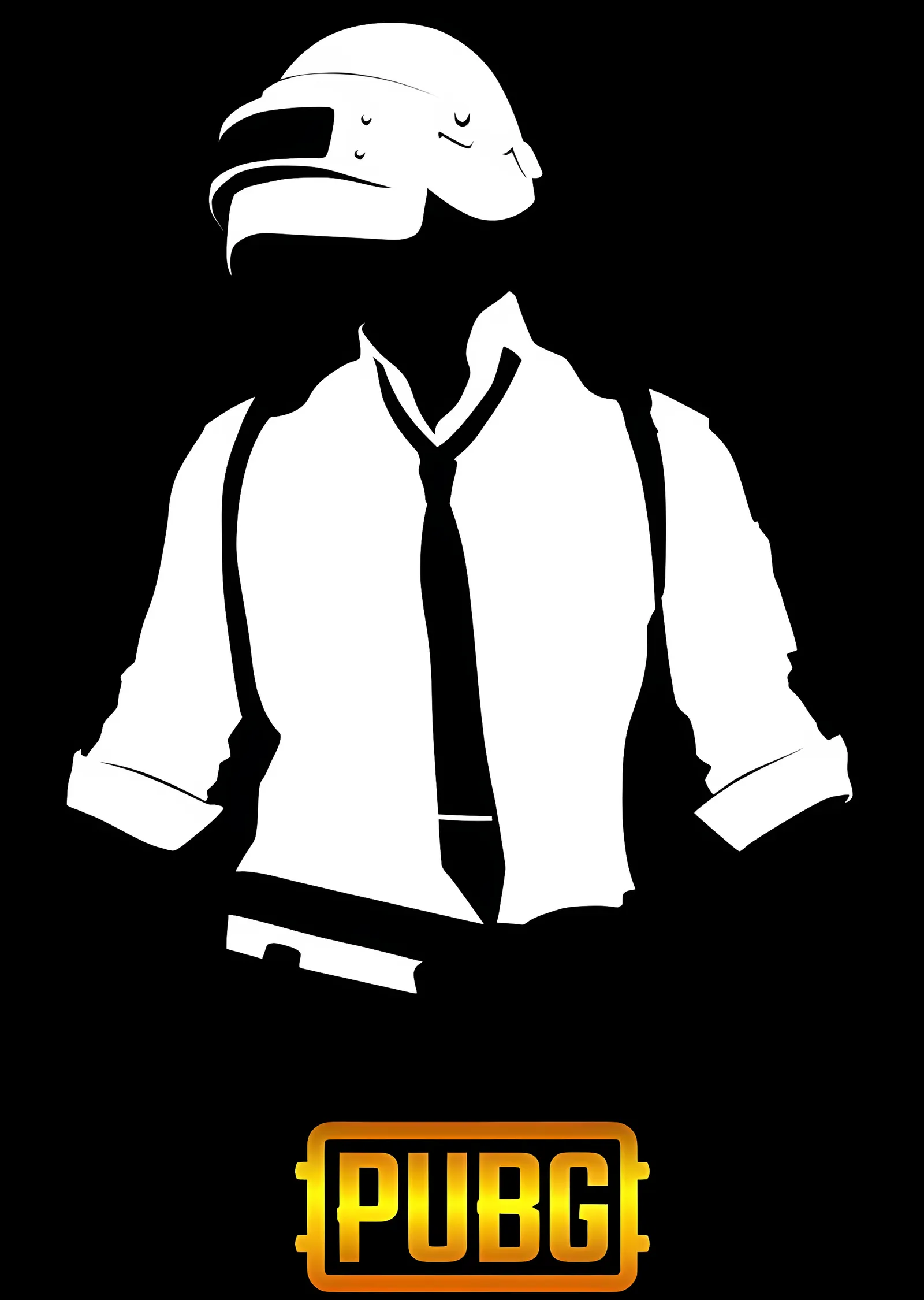 PUBG - Beyaz Silüet metal tablo