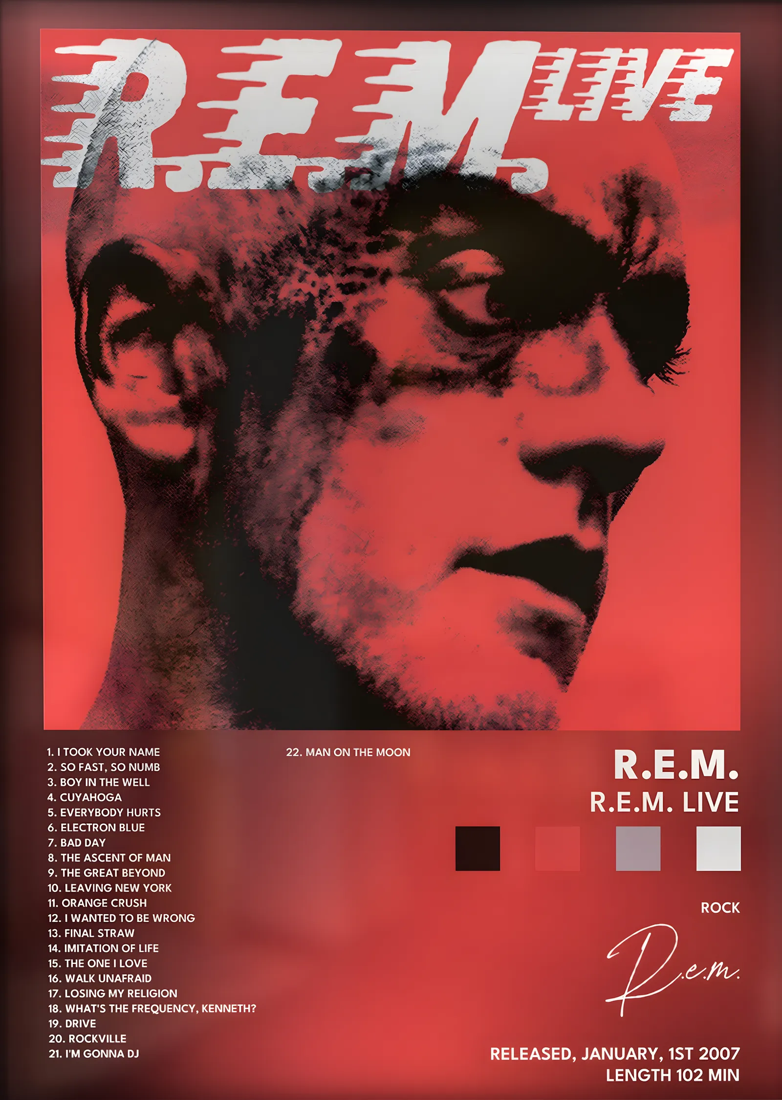 R.E.M.: R.E.M. Live metal tablo