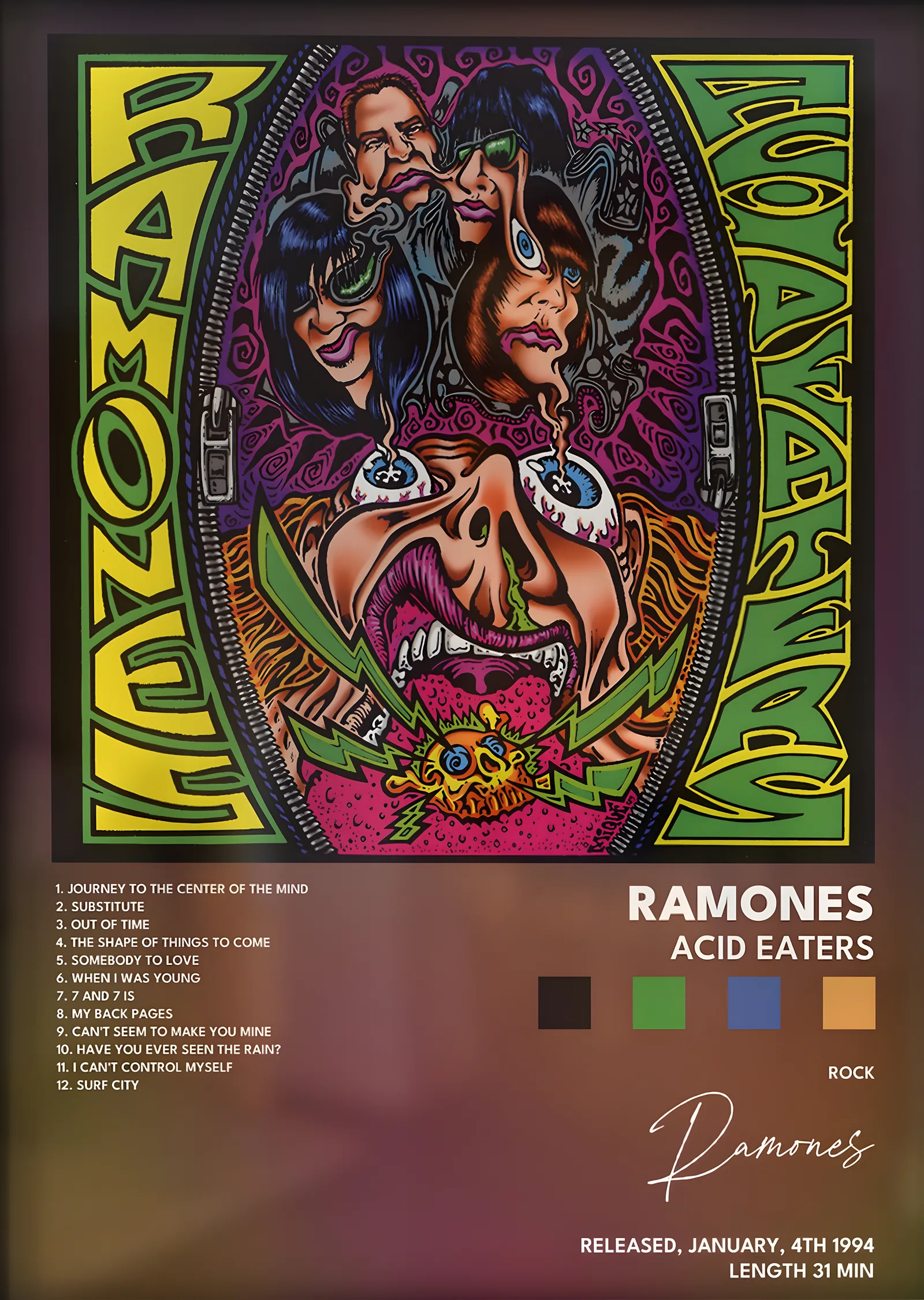 Ramones: Acid Eaters metal tablo