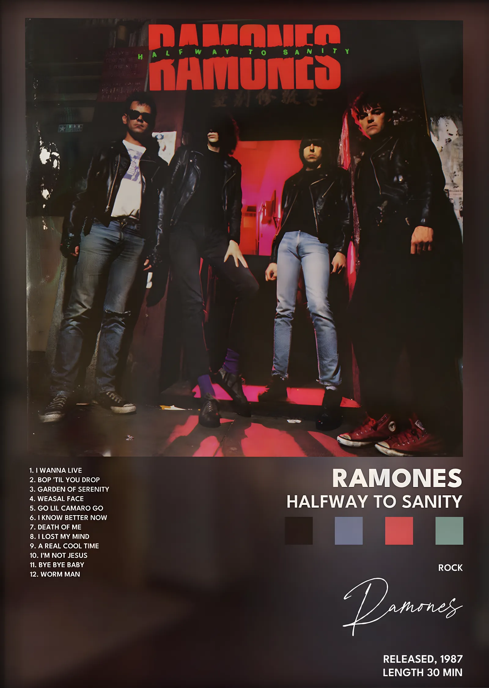 Ramones: Halfway to Sanity metal tablo
