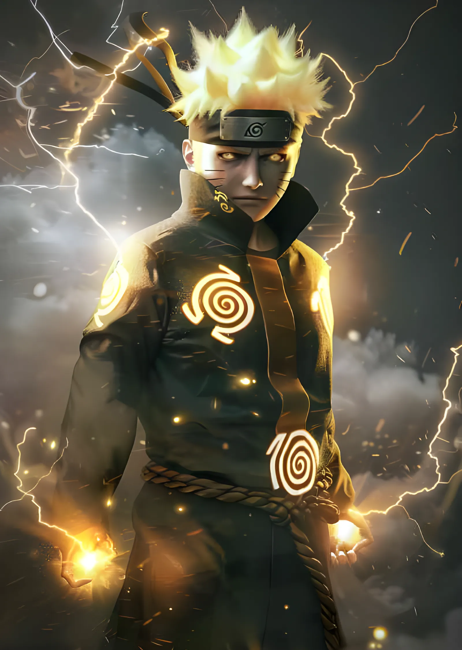 Naruto Uzumaki - Altın Yıldırım Kuşatması metal tablo