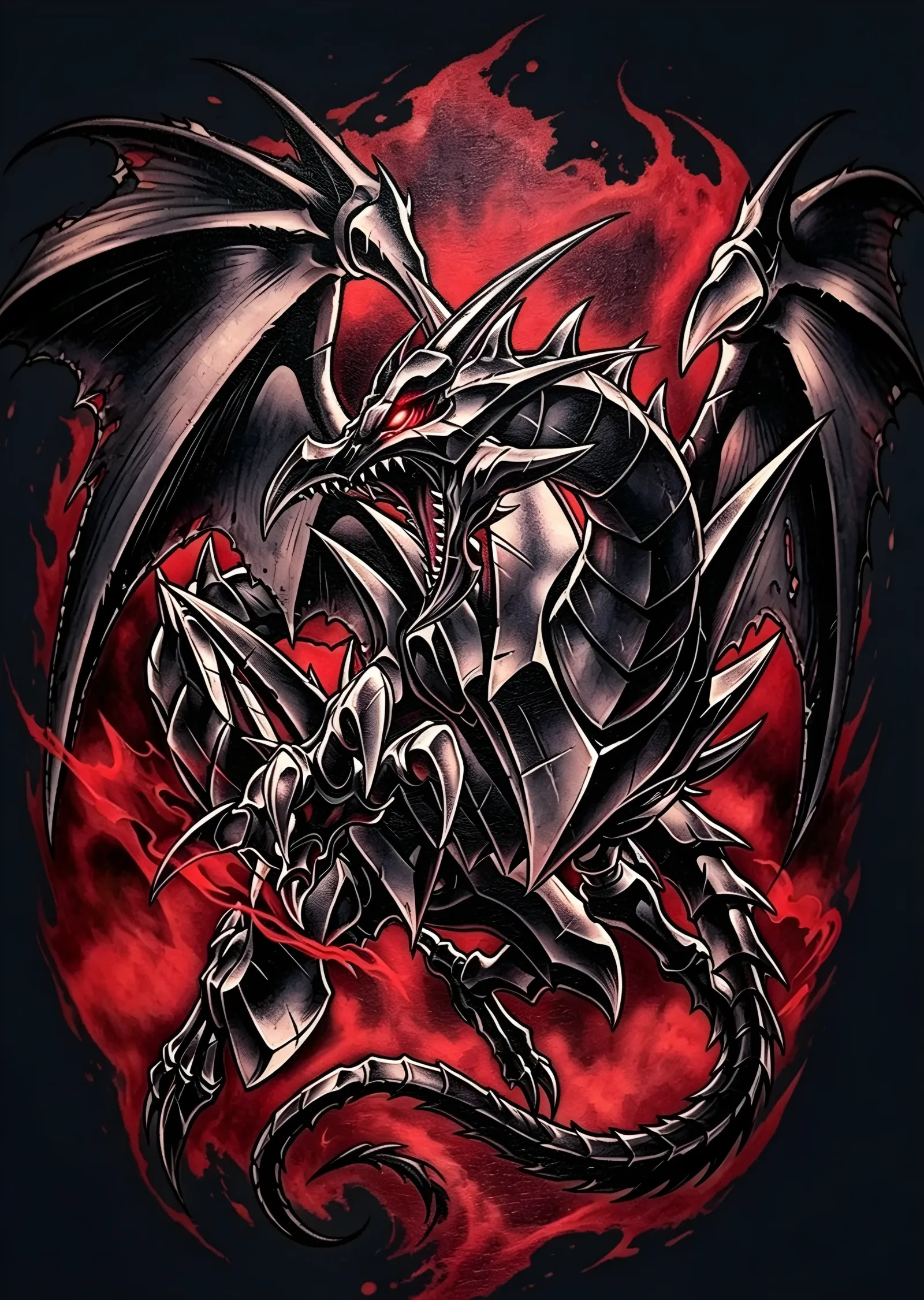 Red-Eyes Black Dragon - Yu-Gi-Oh! metal tablo