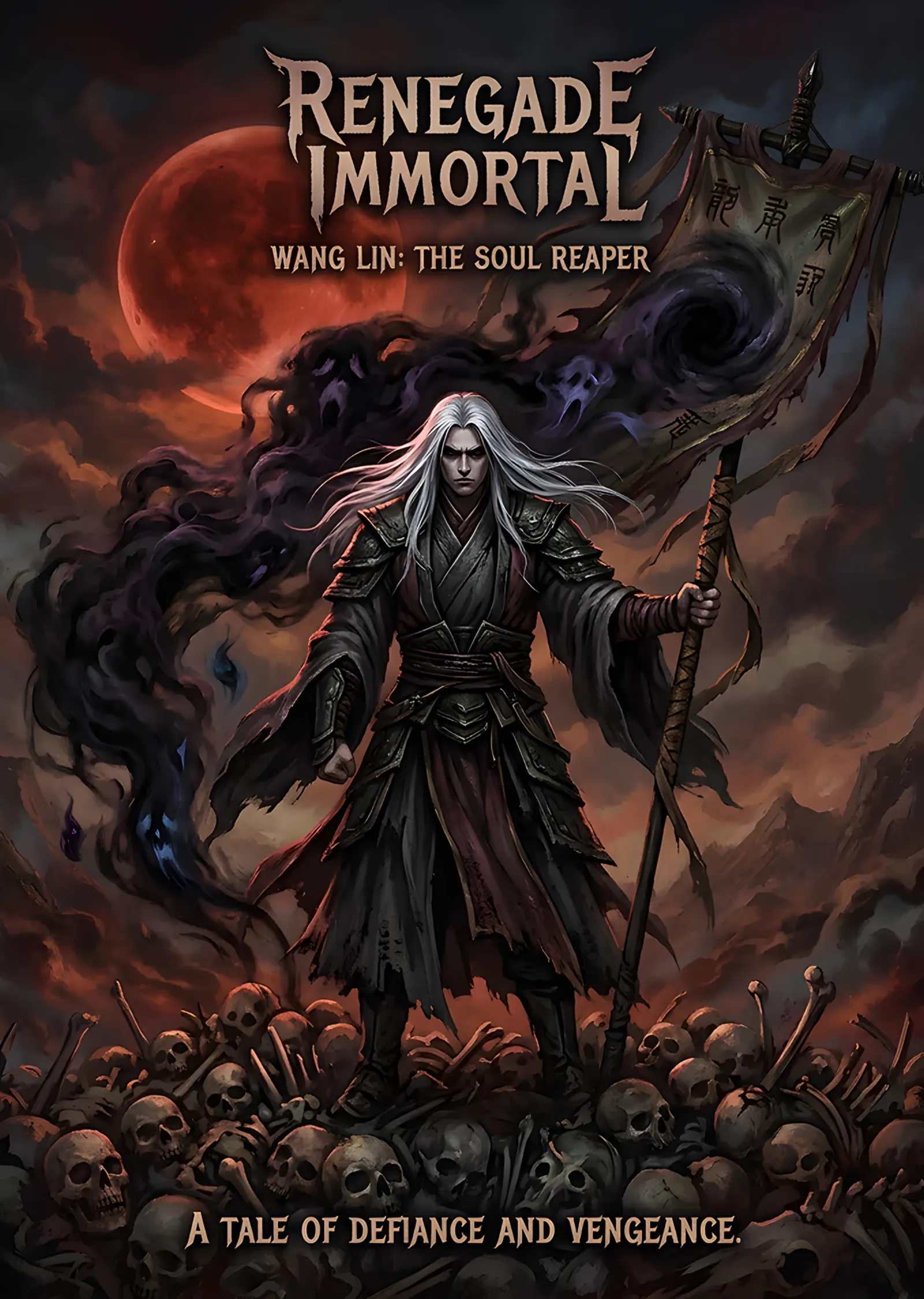 Renegade Immortal: Kafataslarında Beyaz Saçlı Ölümsüz metal tablo