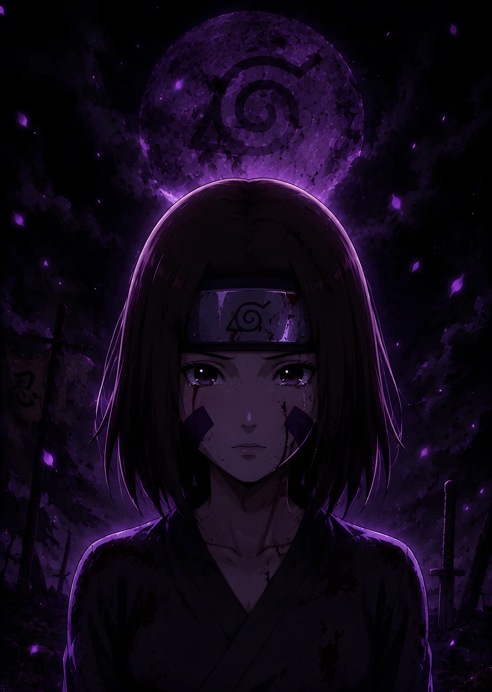 Rin Nohara - Dolunay metal tablo