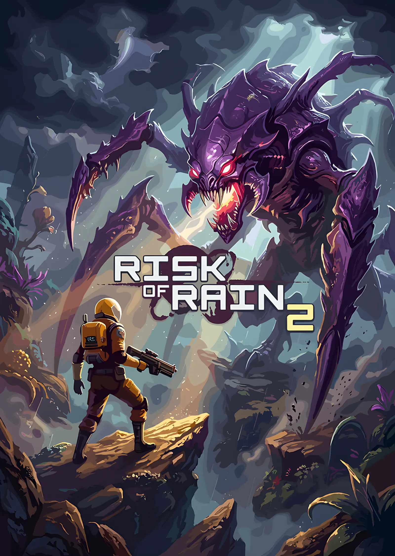 Risk of Rain 2: Dev Yaratığa Karşı Komando metal tablo